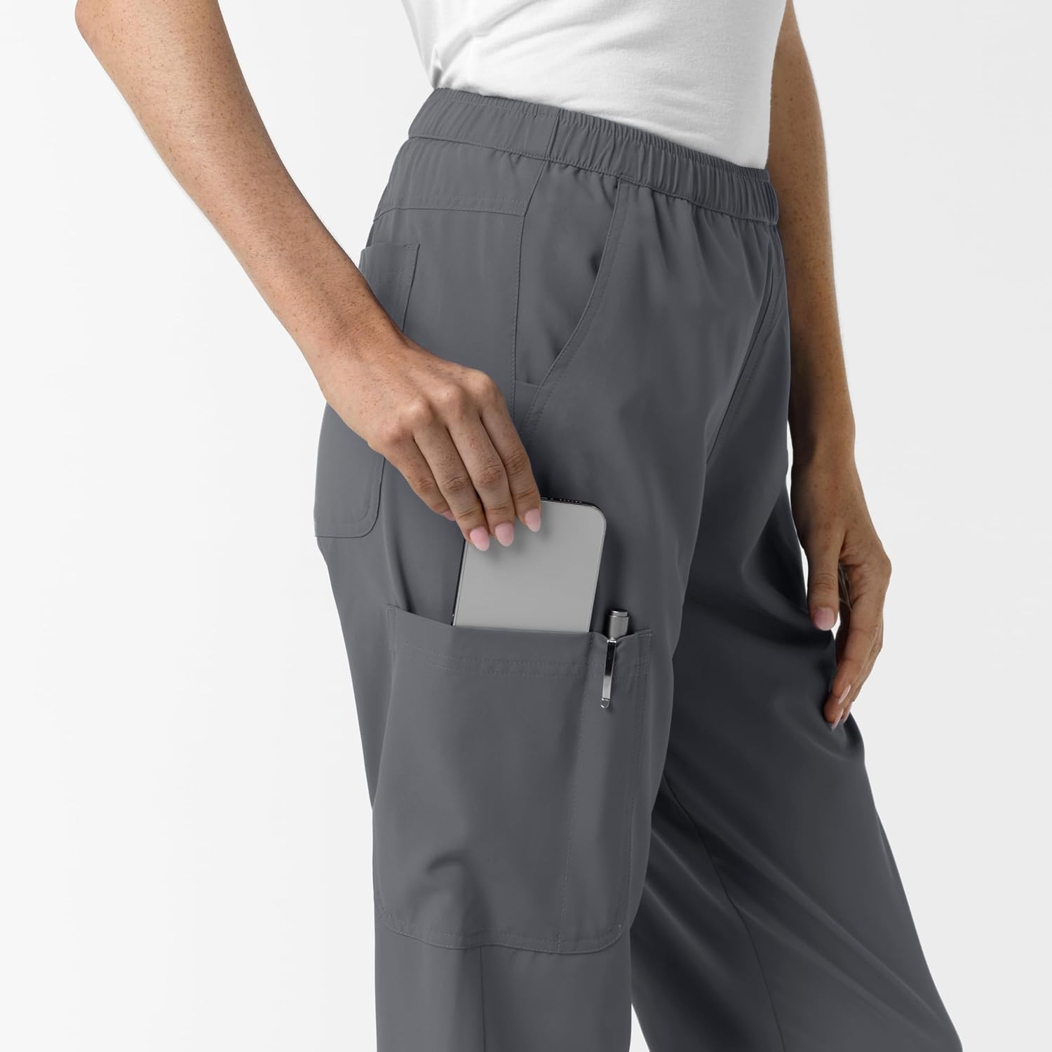 image:imageWink NURTUR Womens Slim Leg Scrub PantPewter