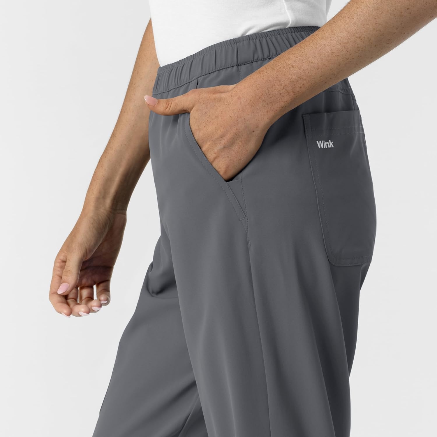 image:imageWink NURTUR Womens Slim Leg Scrub PantPewter