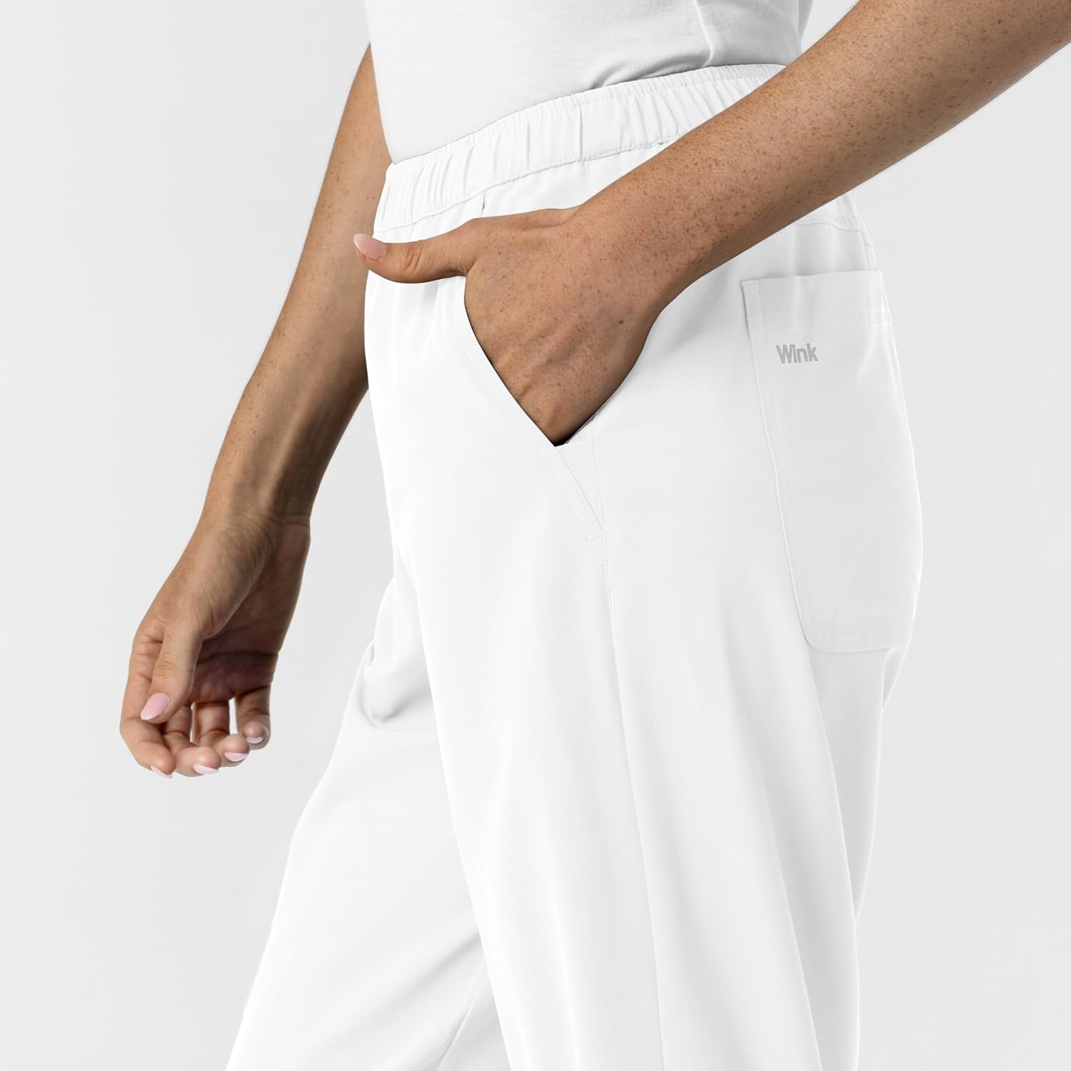 image:imageWink NURTUR Womens Slim Leg Scrub PantWhite