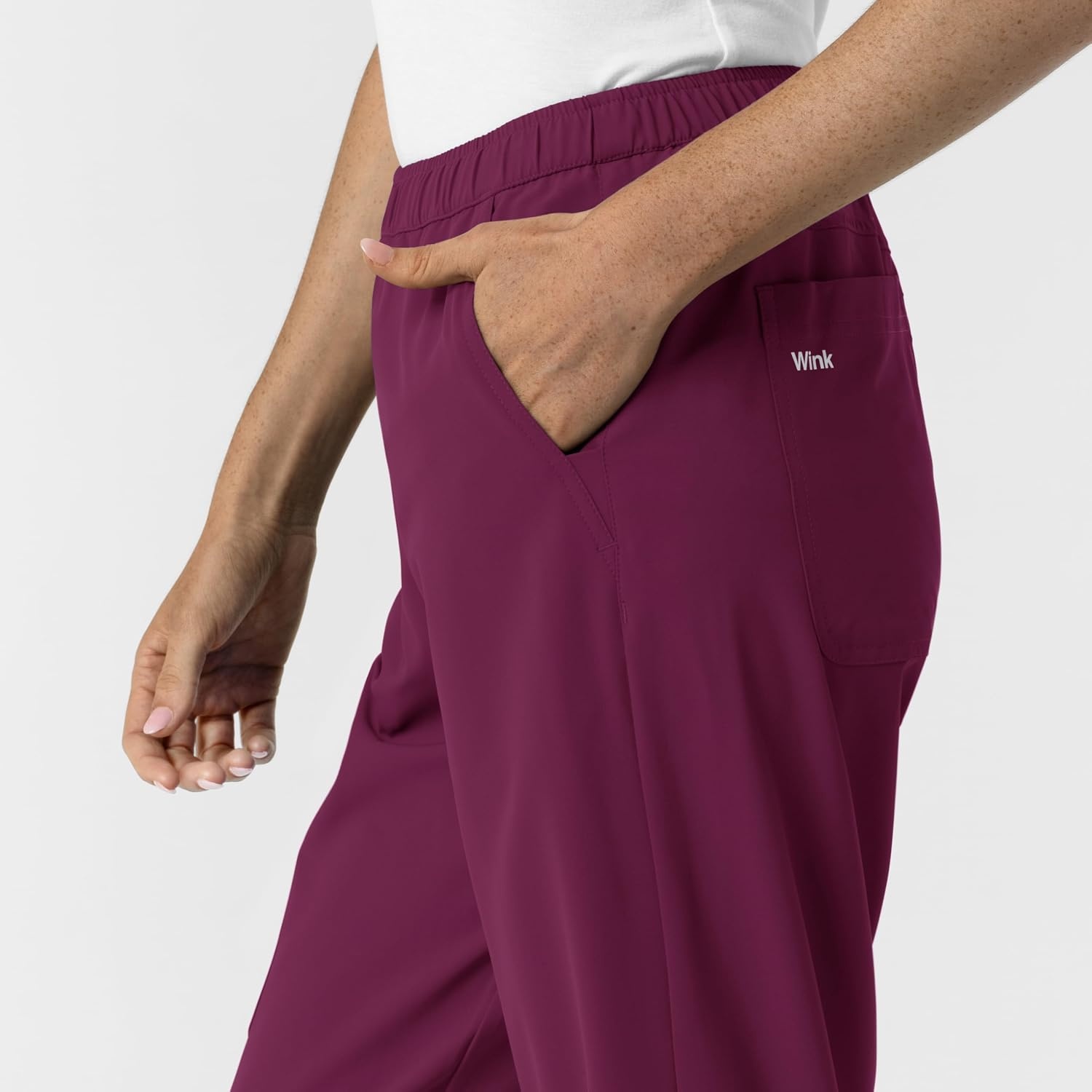 image:imageWink NURTUR Womens Slim Leg Scrub PantWine