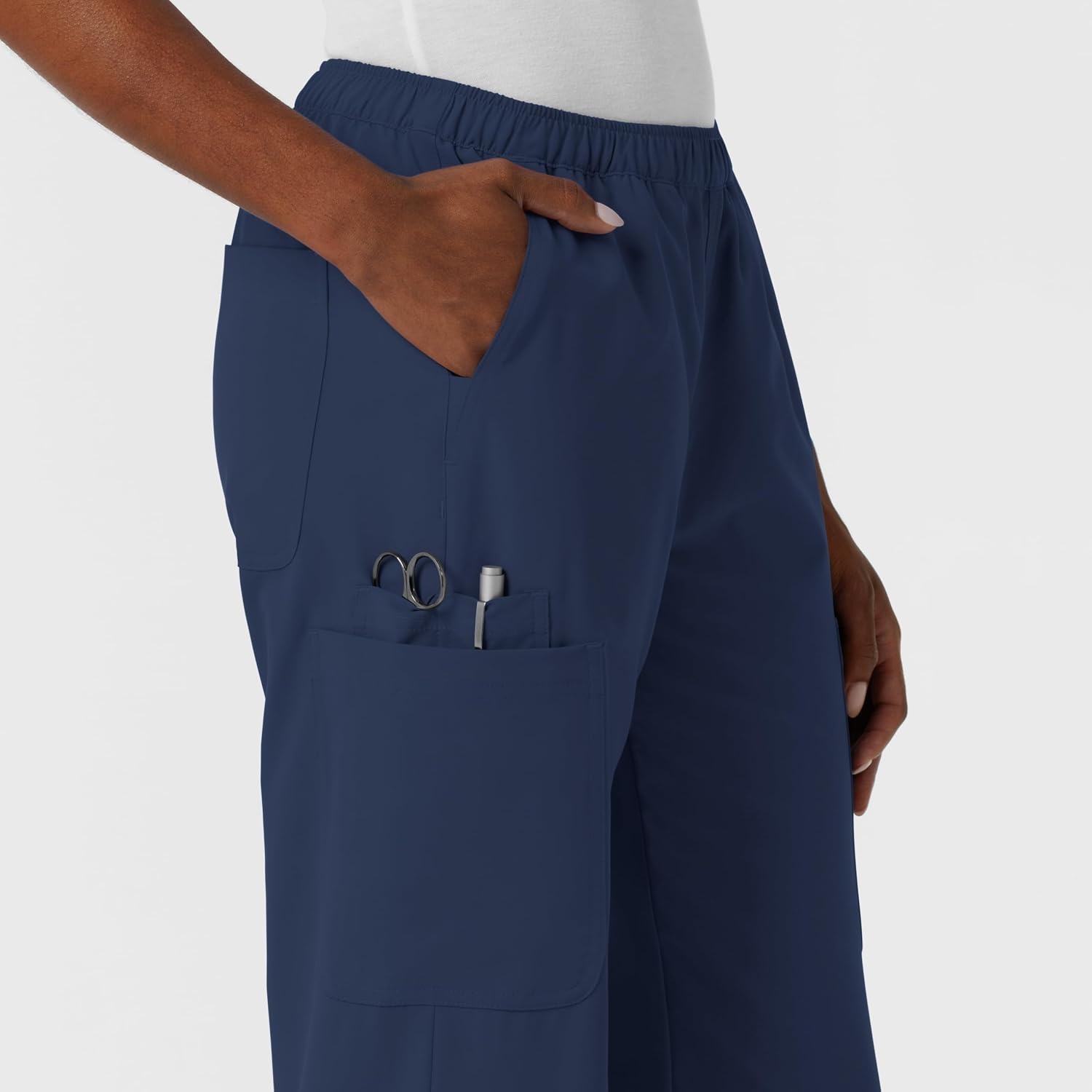 image:imageWink NURTUR Womens Straight Leg Cargo Scrub Pant Navy XL