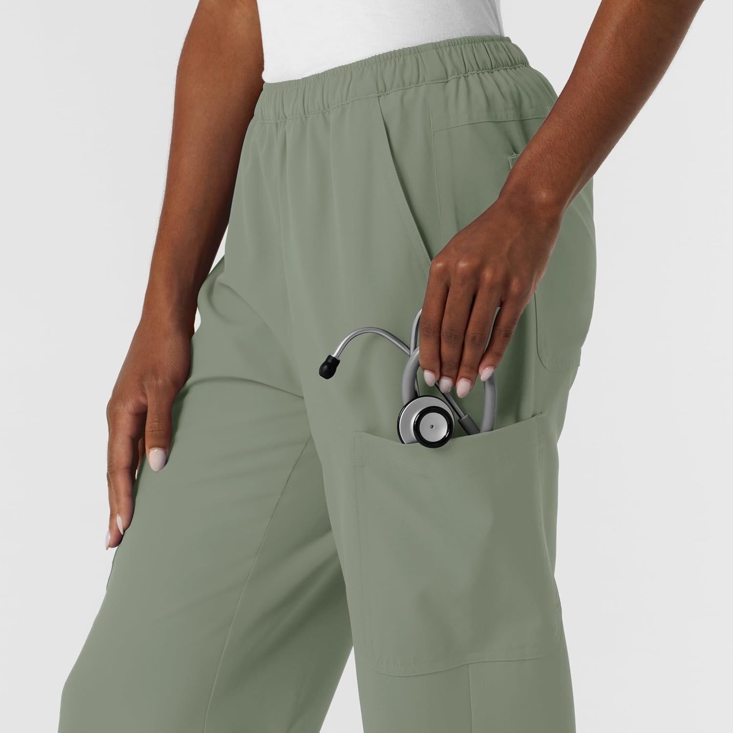image:imageWink NURTUR Womens Straight Leg Cargo Scrub Pant Sage L PET