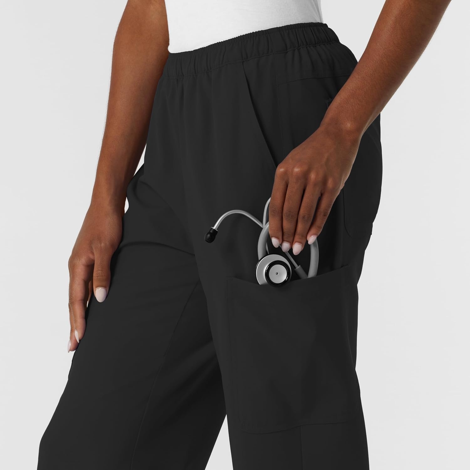 image:imageWink NURTUR Womens Straight Leg Cargo Scrub PantBlack