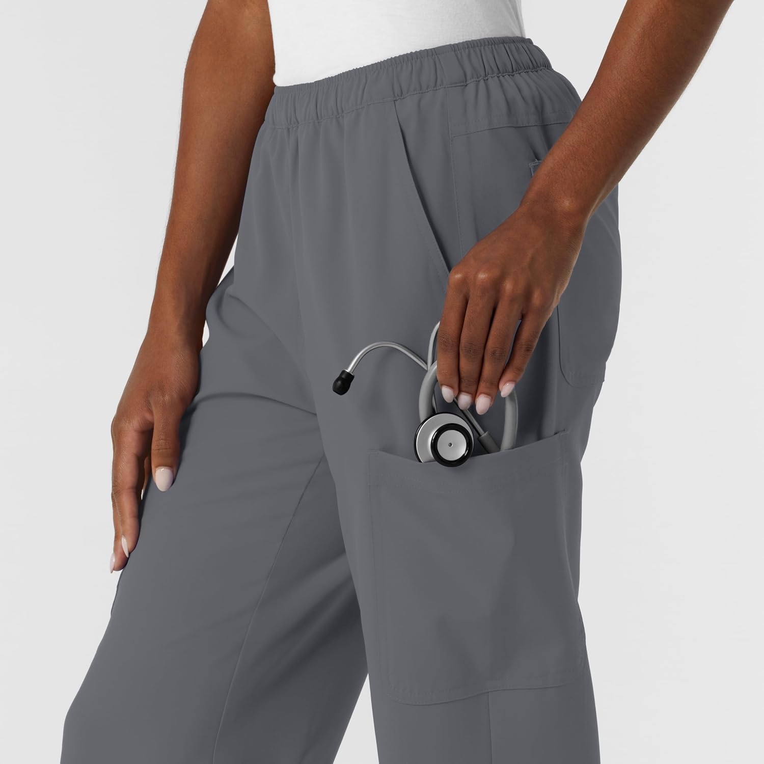 image:imageWink NURTUR Womens Straight Leg Cargo Scrub PantPewter