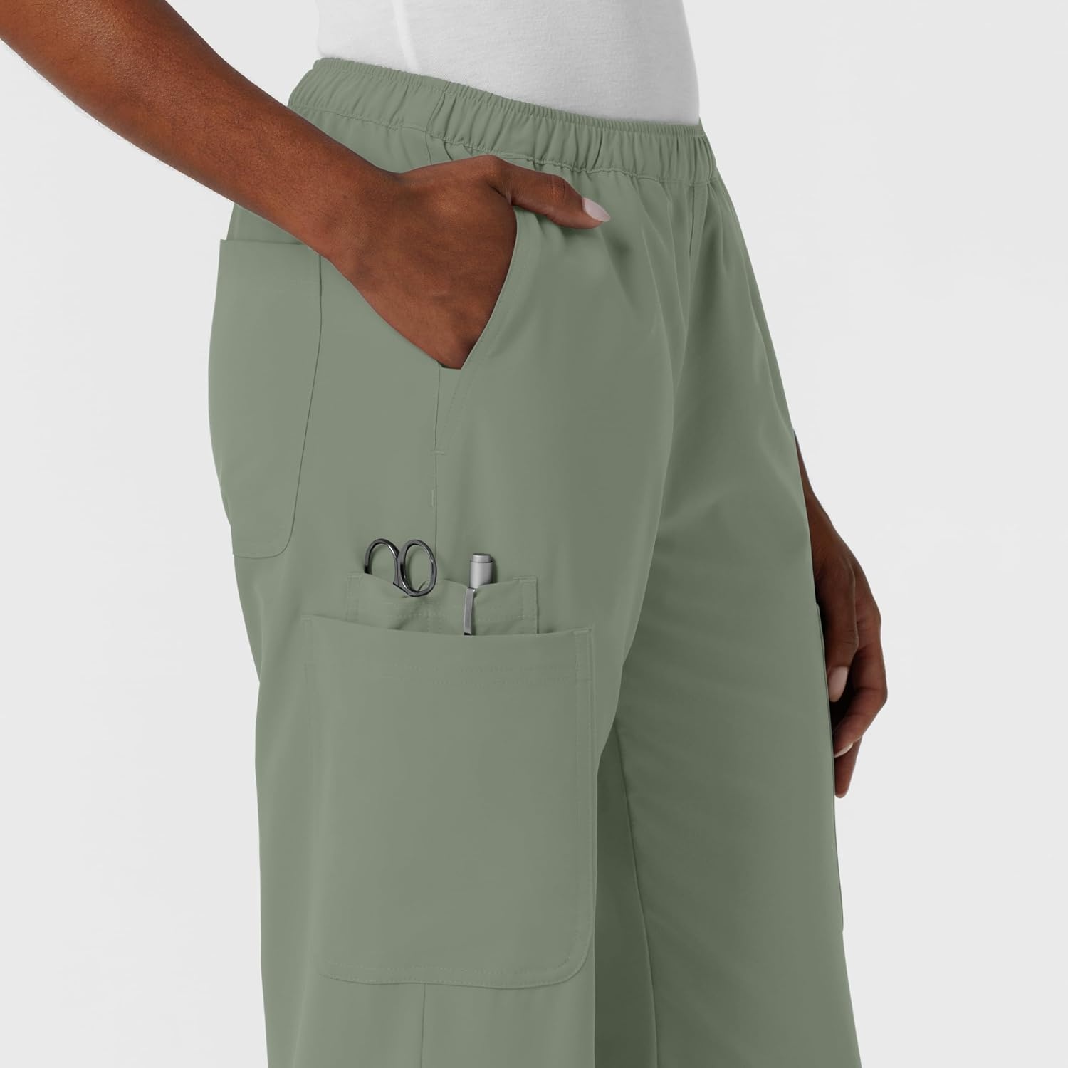 image:imageWink NURTUR Womens Straight Leg Cargo Scrub PantSage