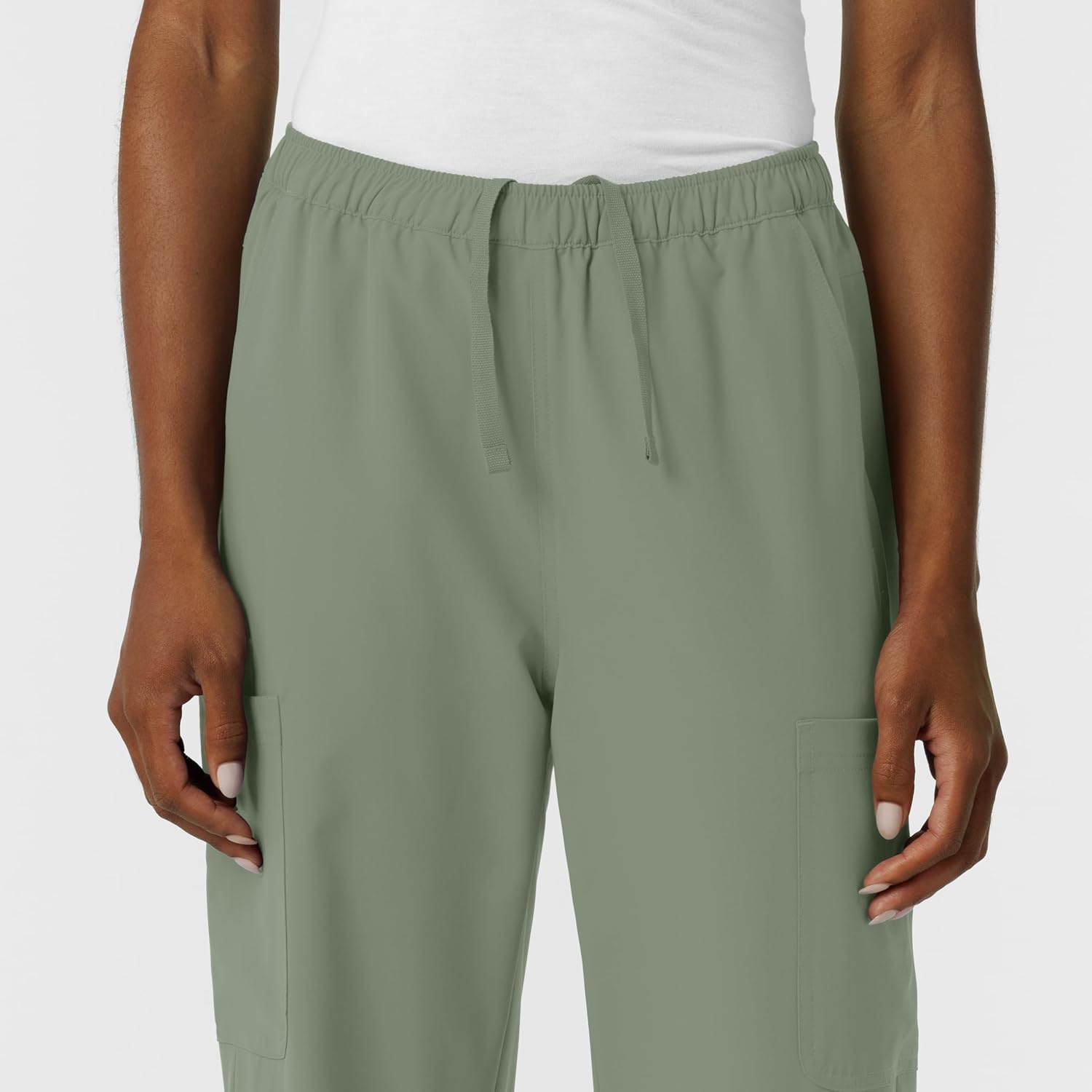 image:imageWink NURTUR Womens Straight Leg Cargo Scrub PantSage