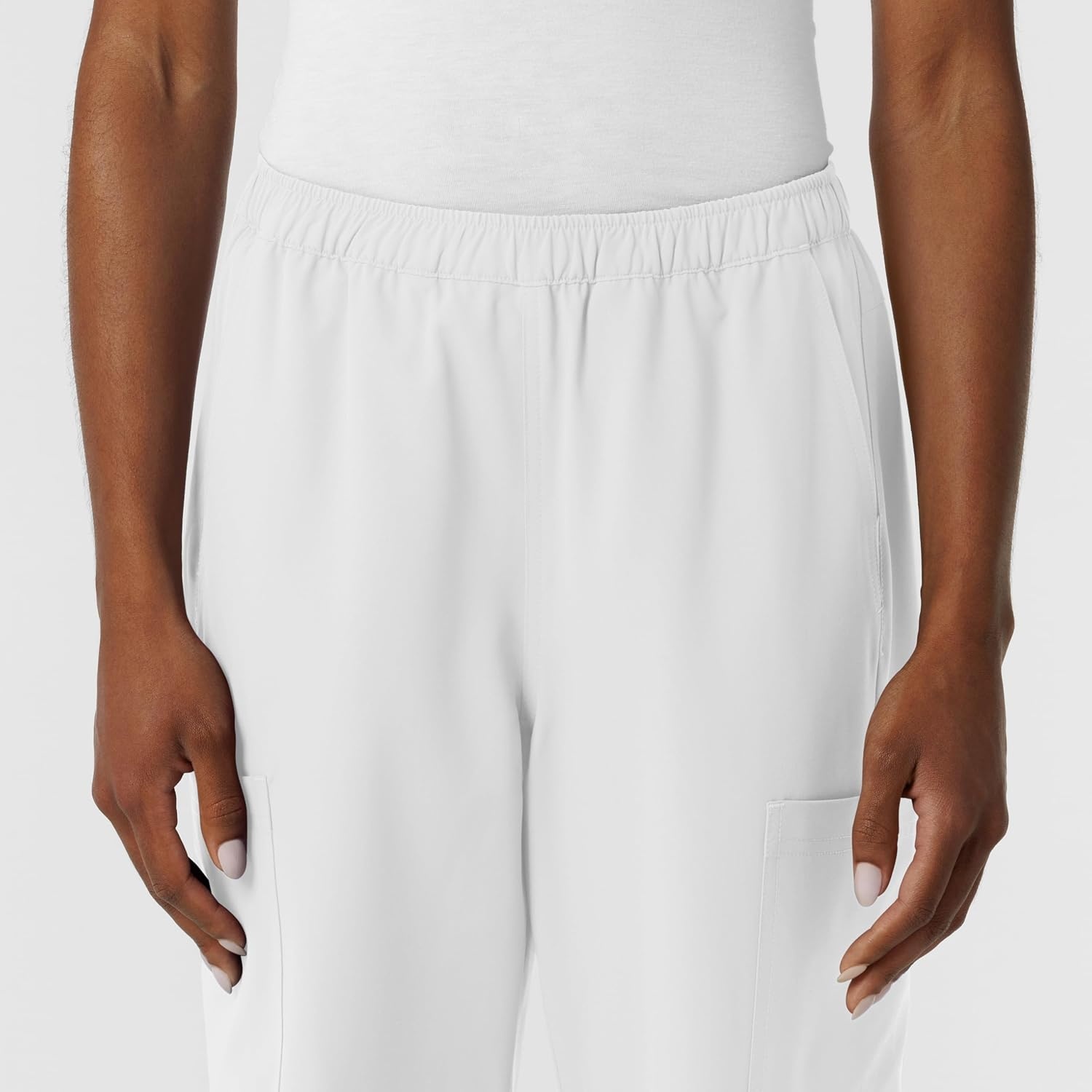 image:imageWink NURTUR Womens Straight Leg Cargo Scrub PantWhite