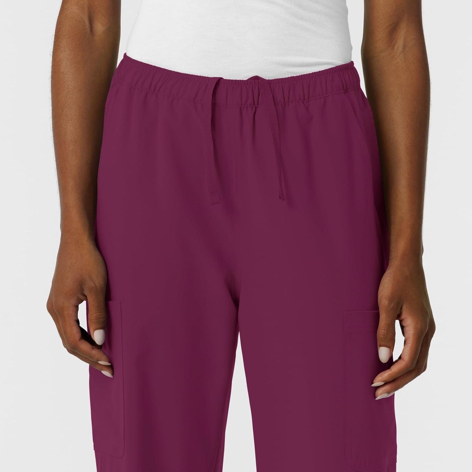 image:imageWink NURTUR Womens Straight Leg Cargo Scrub PantWine
