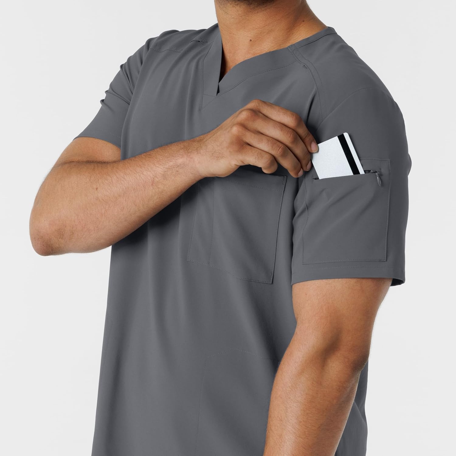 image:imageWink Renew Mens VNeck 5 Pocket Scrub Top Pewter XL