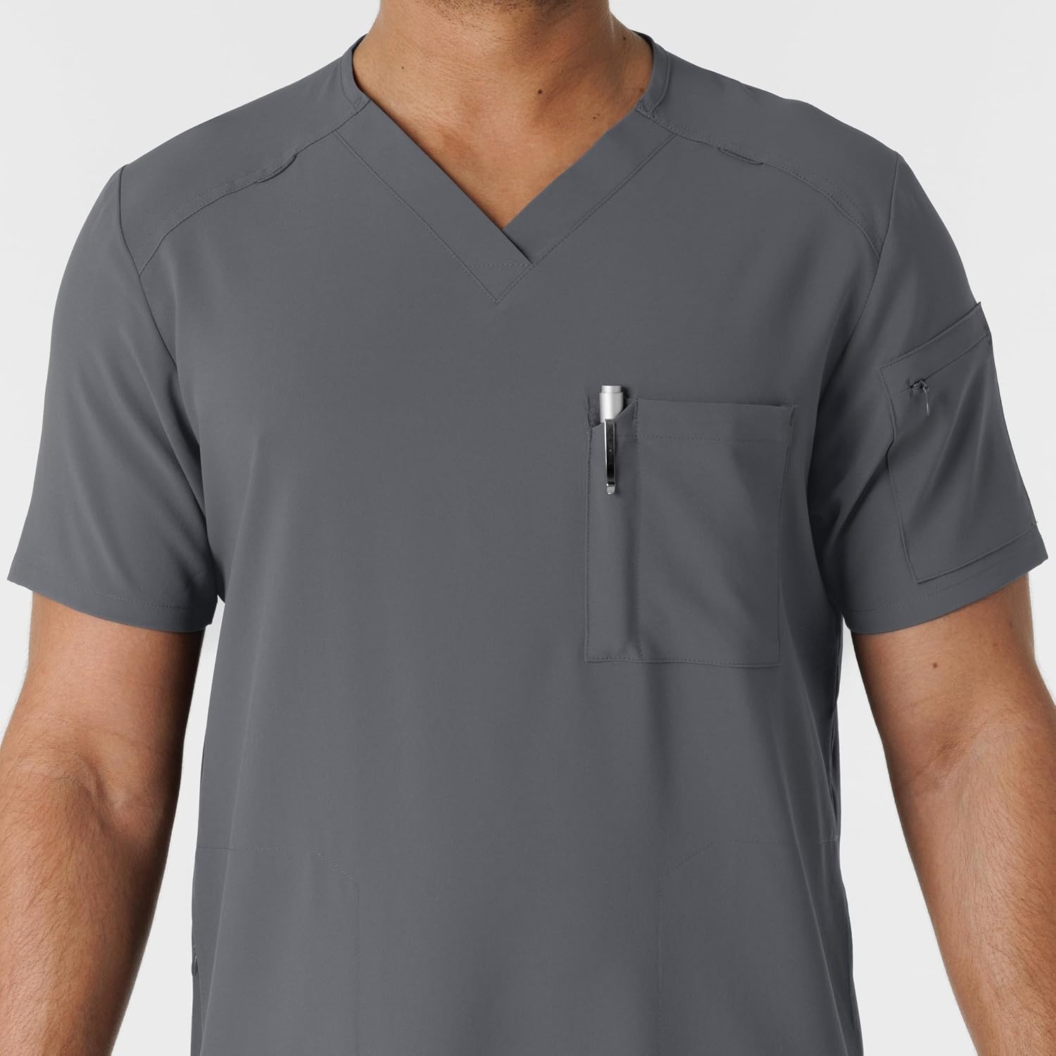 image:imageWink Renew Mens VNeck 5 Pocket Scrub Top Pewter XL