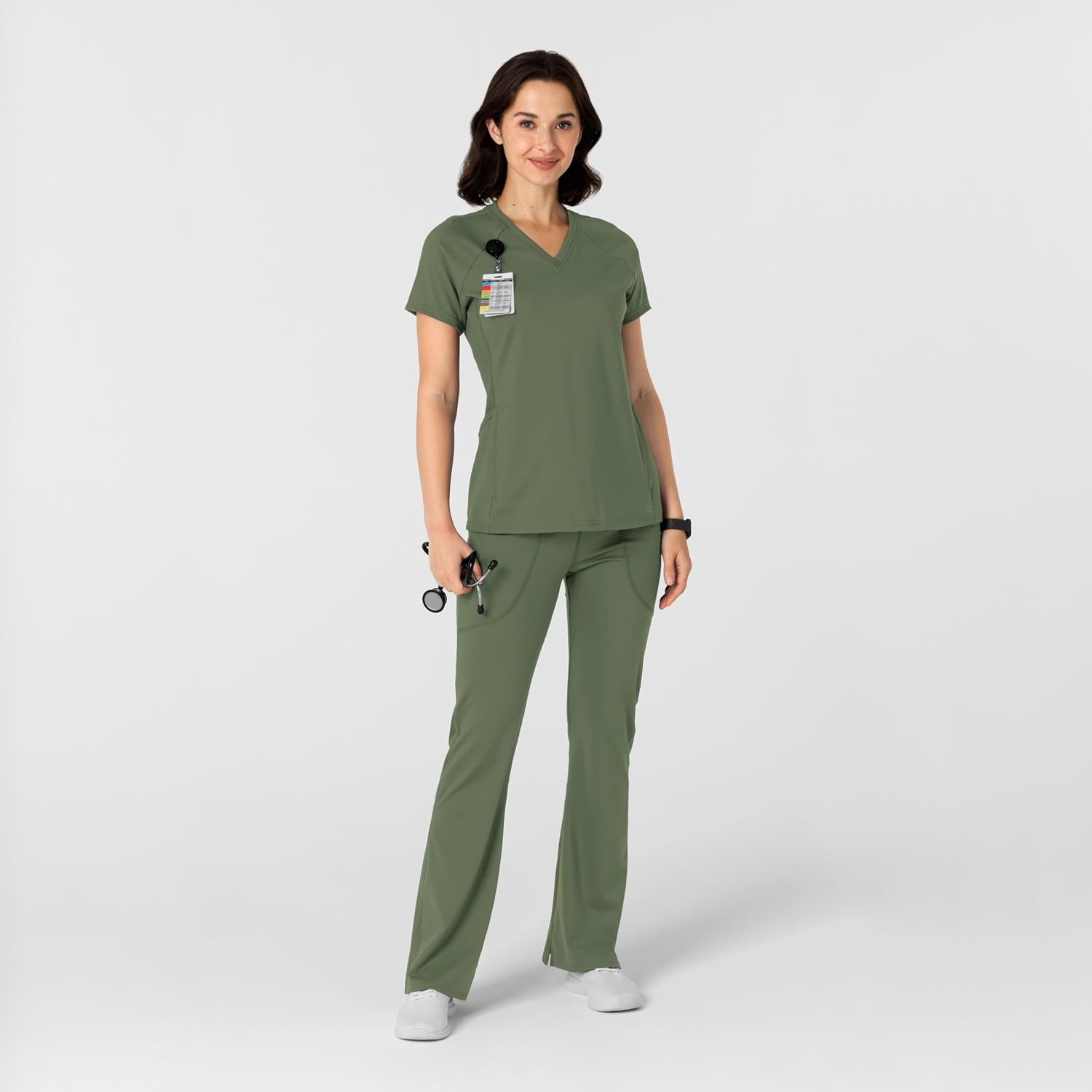 image:imageWink Renew Womens Flare Yoga Scrub PantOlive