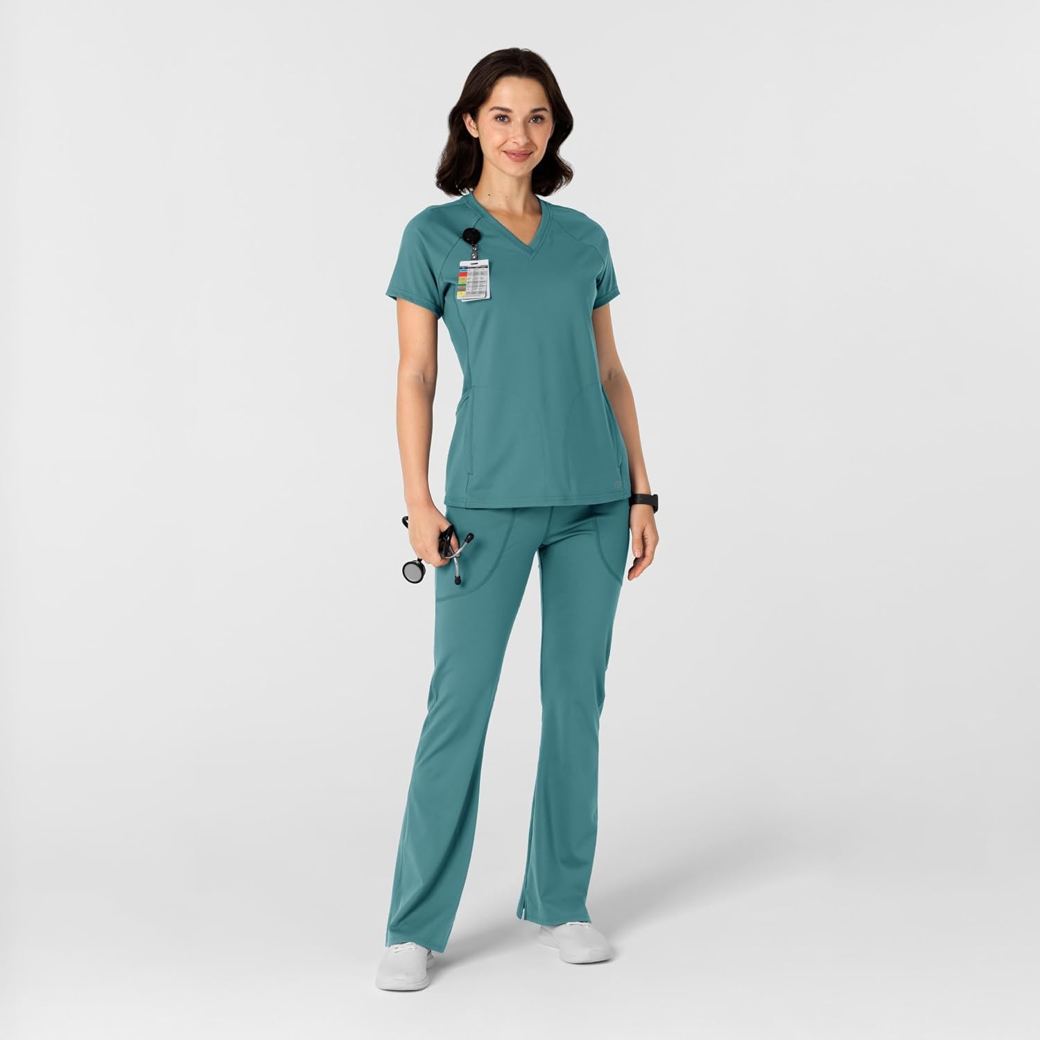 image:imageWink Renew Womens Flare Yoga Scrub PantVintage Teal