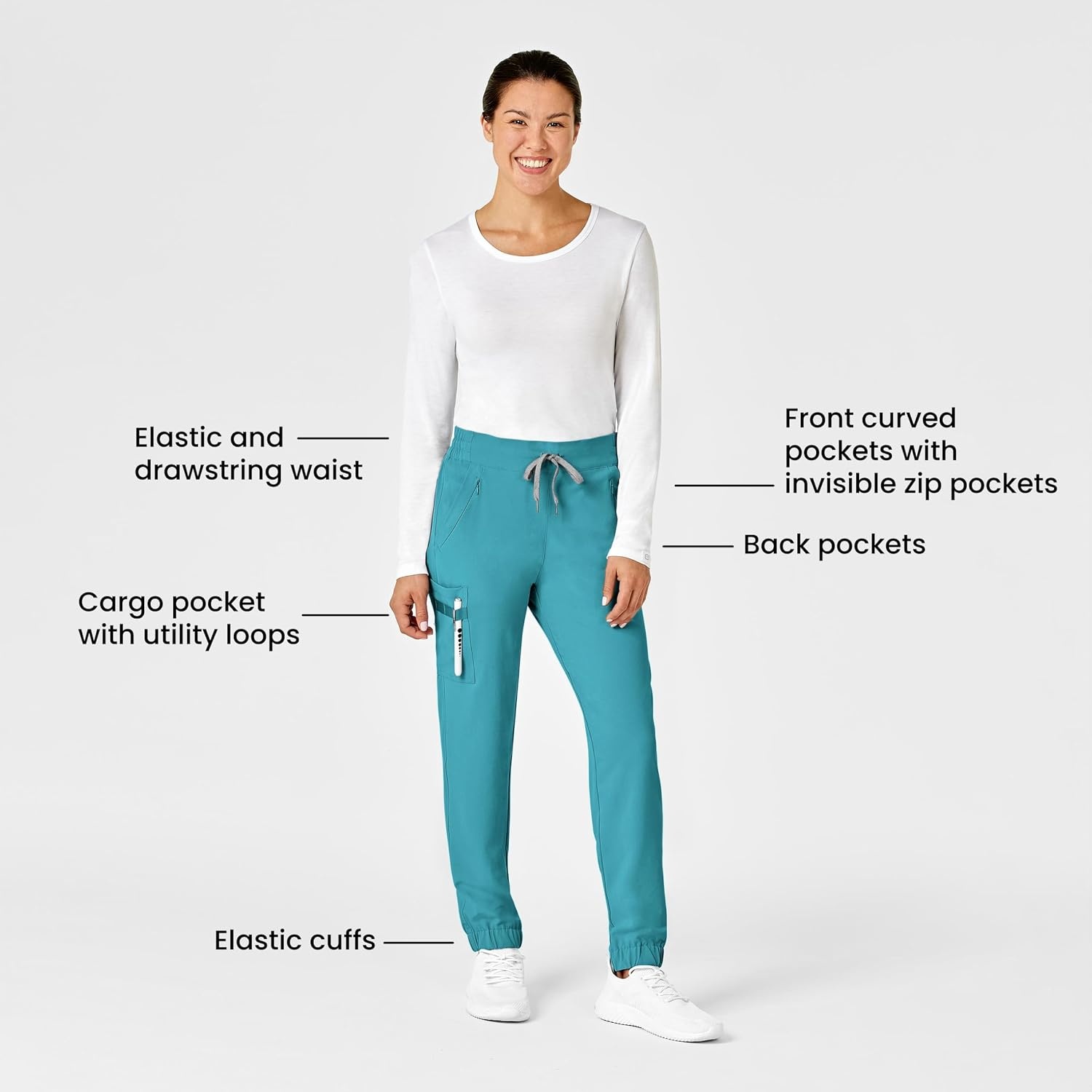image:imageWink Renew Womens Jogger Scrub PantTeal Blue