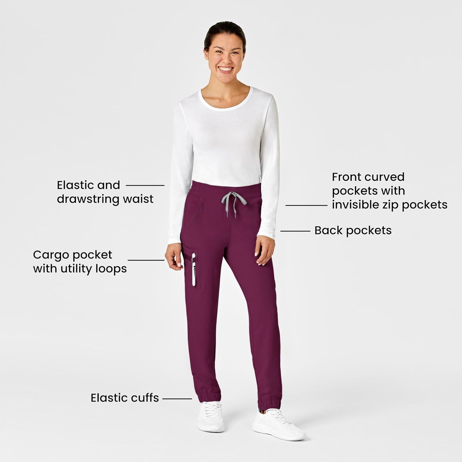 image:imageWink Renew Womens Jogger Scrub PantWine