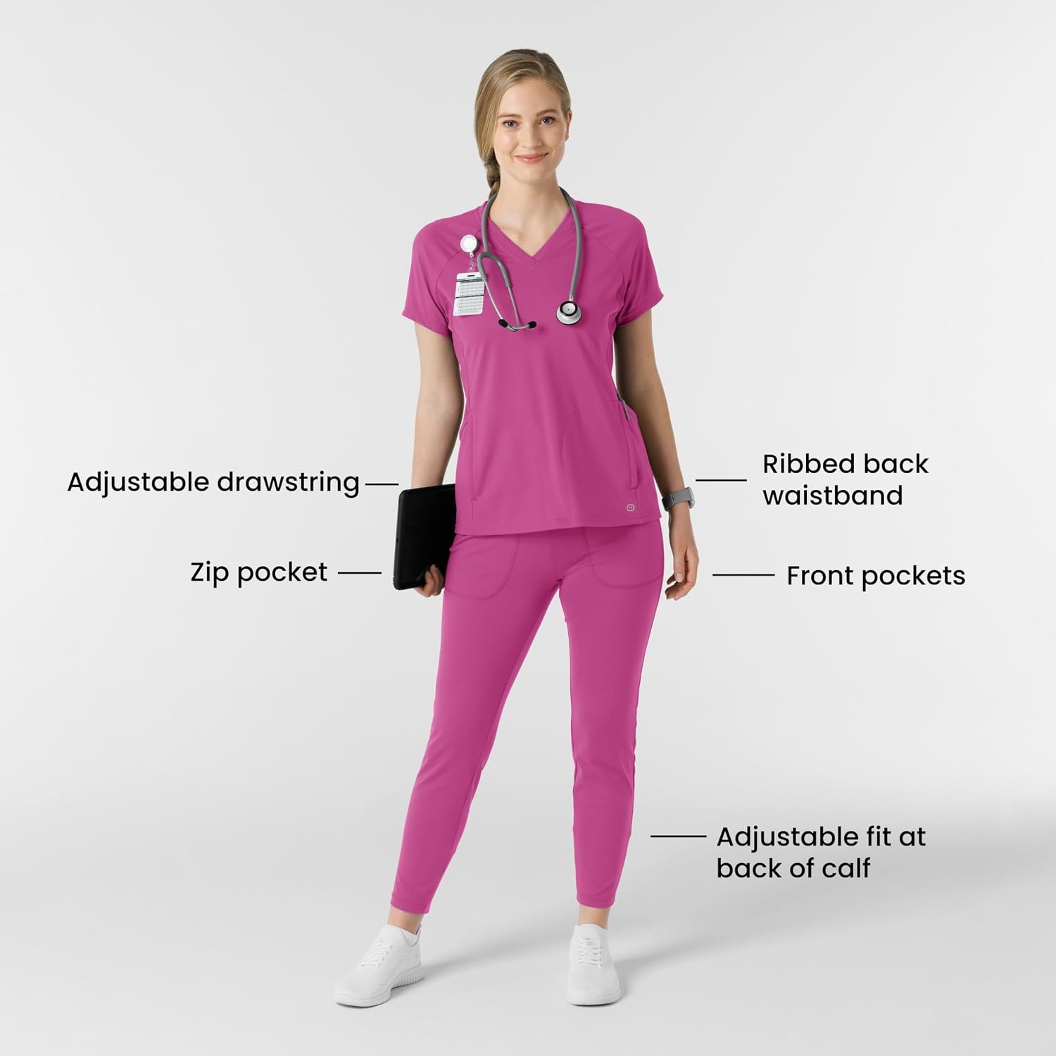 image:imageWink Renew Womens Track Scrub PantRaspberry