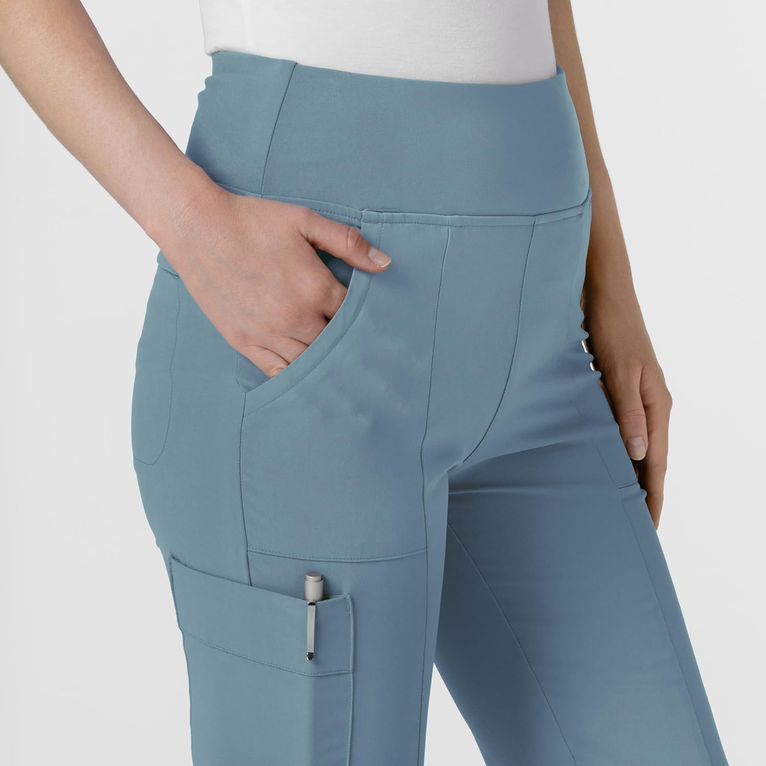 image:imageWink Scrubs for Women Renew Cargo Flare Pants with 7 PocketsElemental Blue