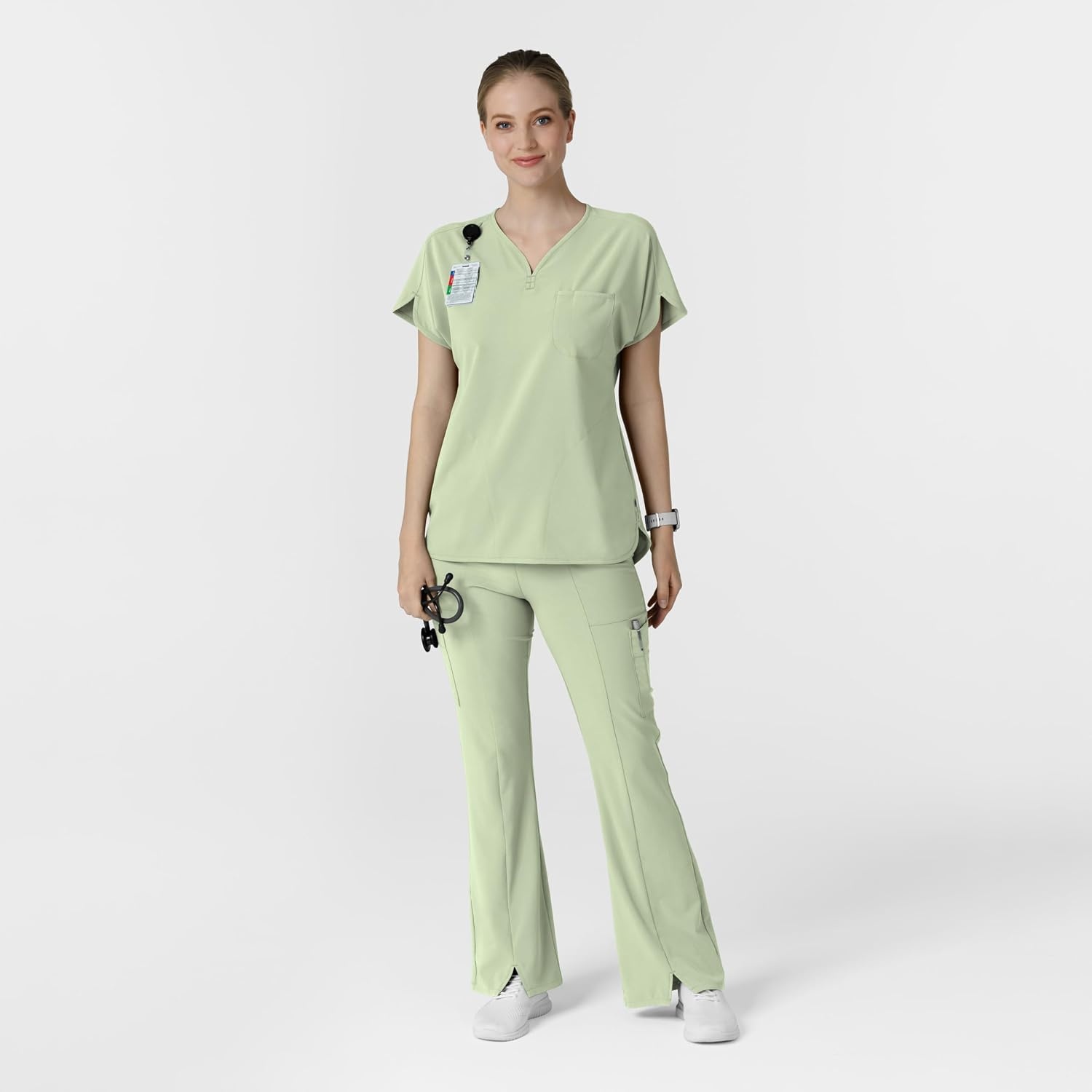 image:imageWink Scrubs for Women Renew Cargo Flare Pants with 7 PocketsFresh Mint