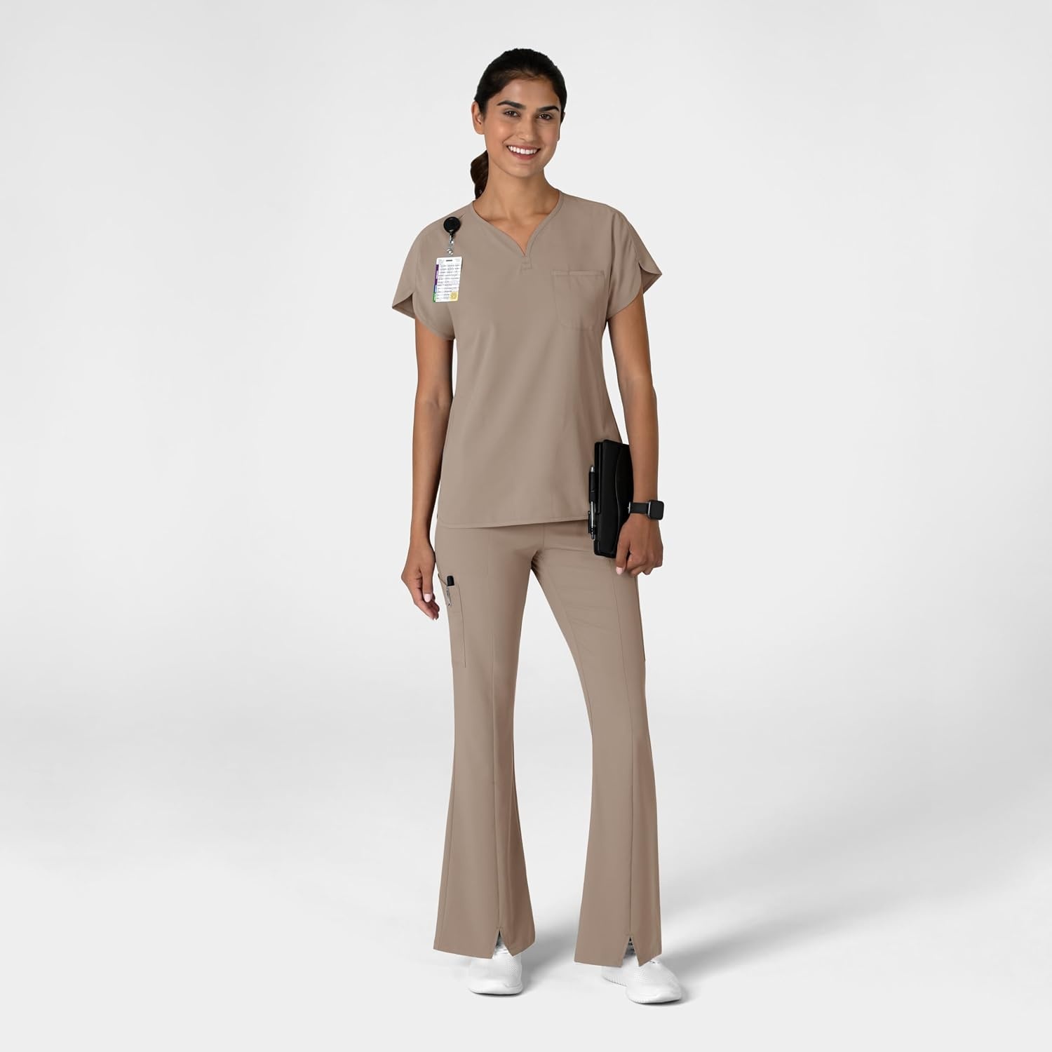 image:imageWink Scrubs for Women Renew Cargo Flare Pants with 7 PocketsHaze