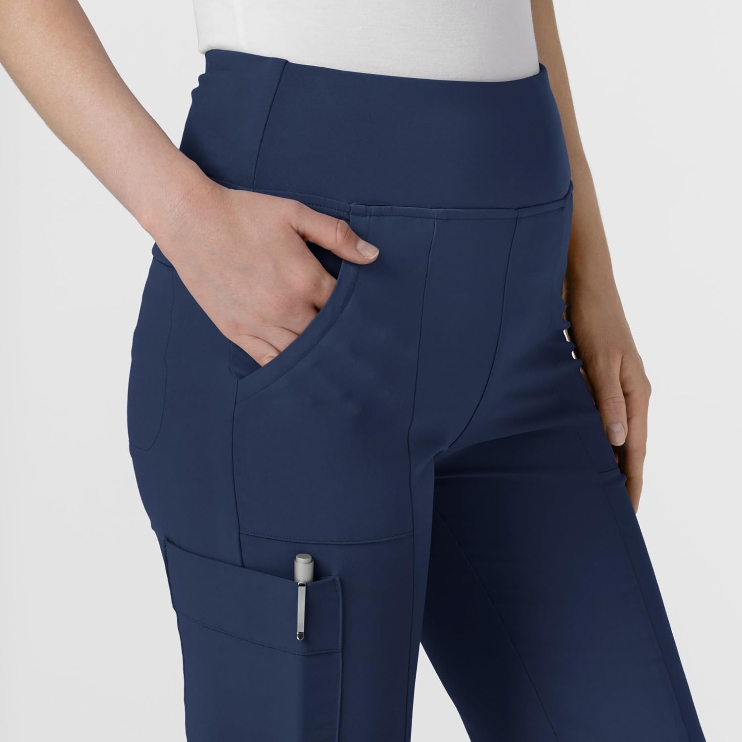 image:imageWink Scrubs for Women Renew Cargo Flare Pants with 7 PocketsNavy