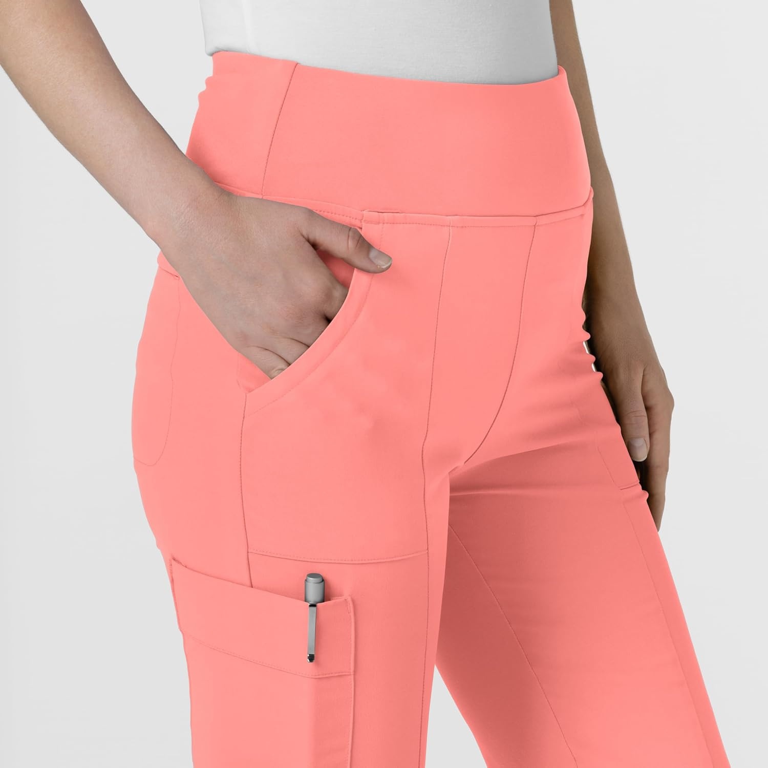 image:imageWink Scrubs for Women Renew Cargo Flare Pants with 7 PocketsParadise Pink