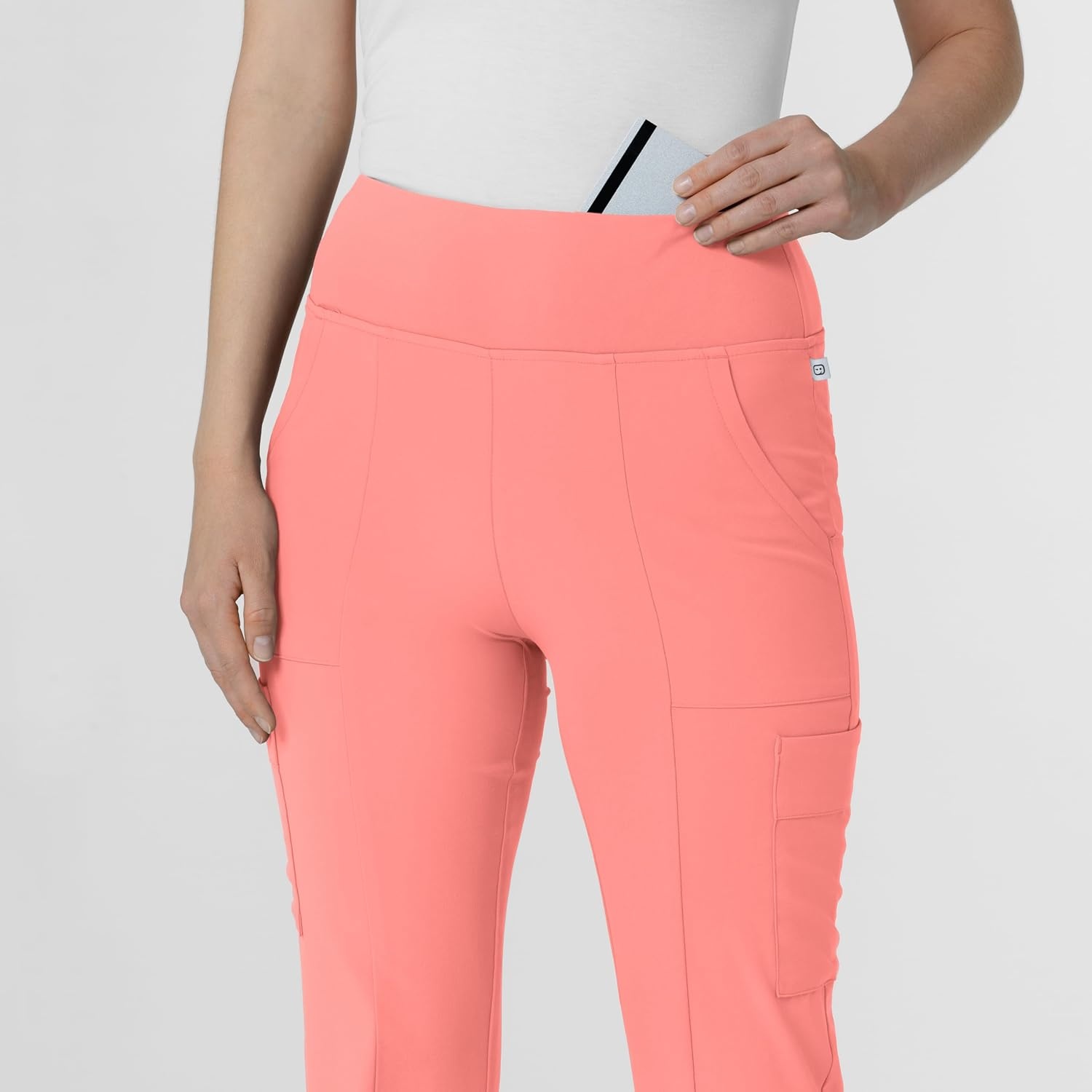 image:imageWink Scrubs for Women Renew Cargo Flare Pants with 7 PocketsParadise Pink