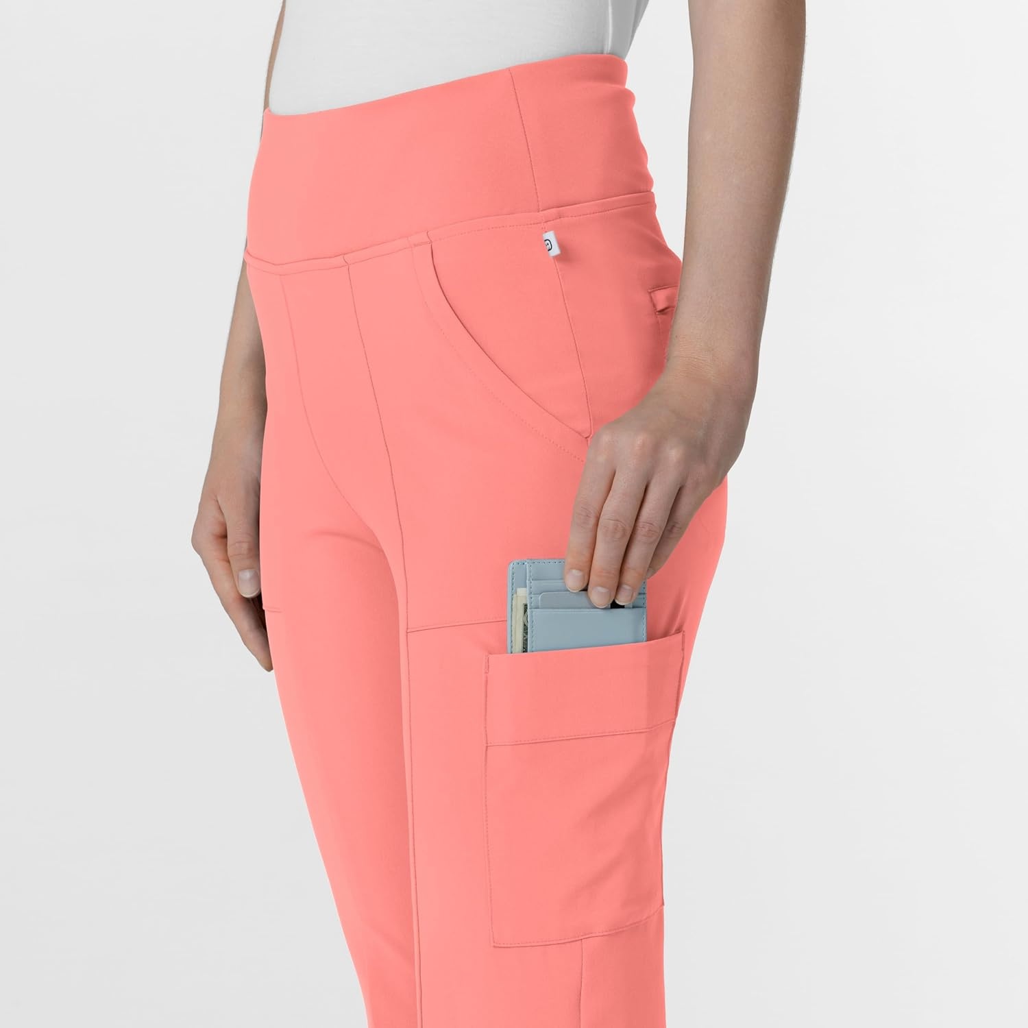 image:imageWink Scrubs for Women Renew Cargo Flare Pants with 7 PocketsParadise Pink