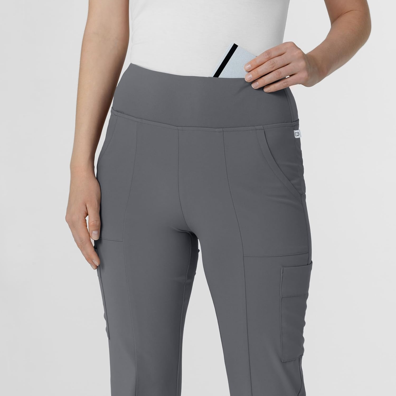 image:imageWink Scrubs for Women Renew Cargo Flare Pants with 7 PocketsPewter