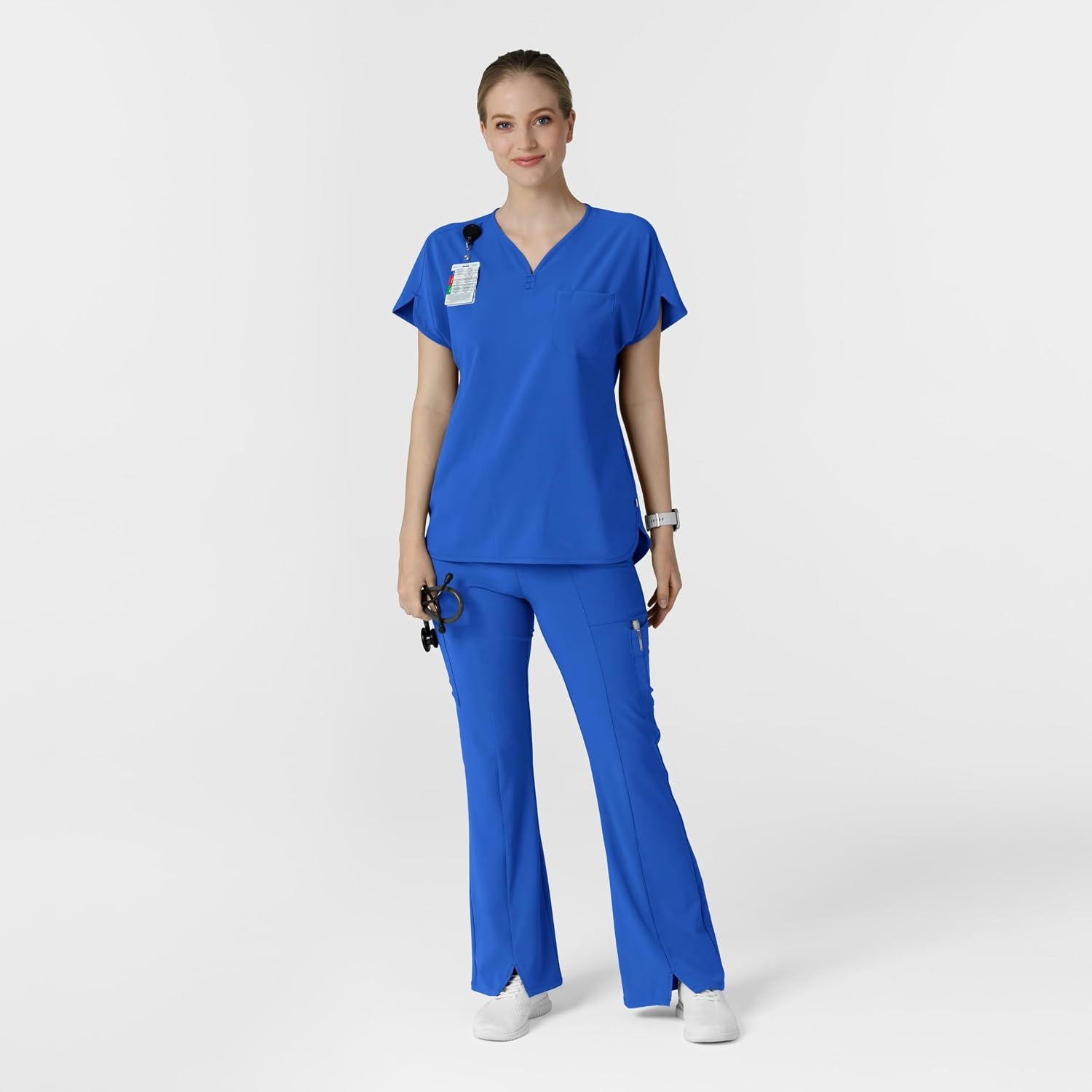 image:imageWink Scrubs for Women Renew Cargo Flare Pants with 7 PocketsRoyal