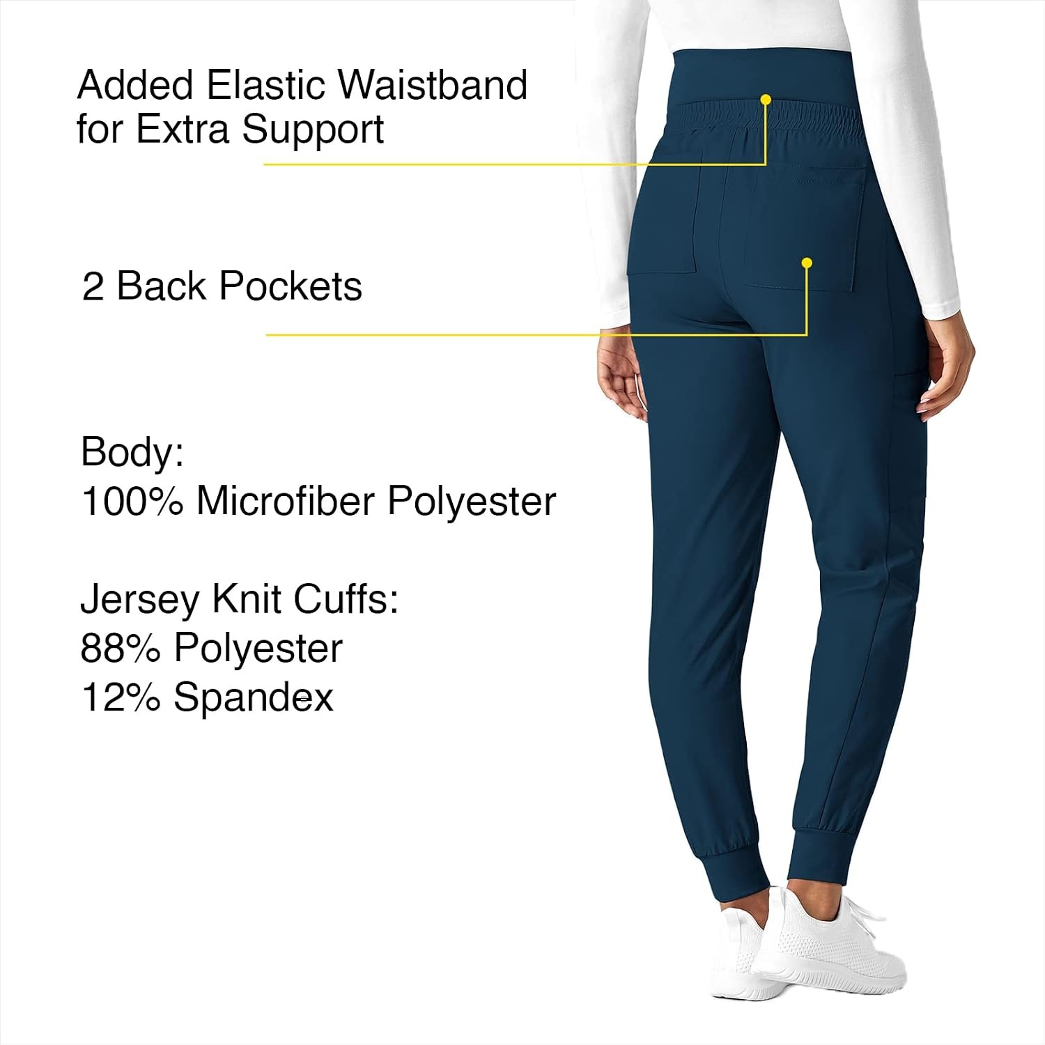 image:imageWink Scrubs for Women W123 Maternity Joggers Pants with 7 PocketsCaribbean Blue