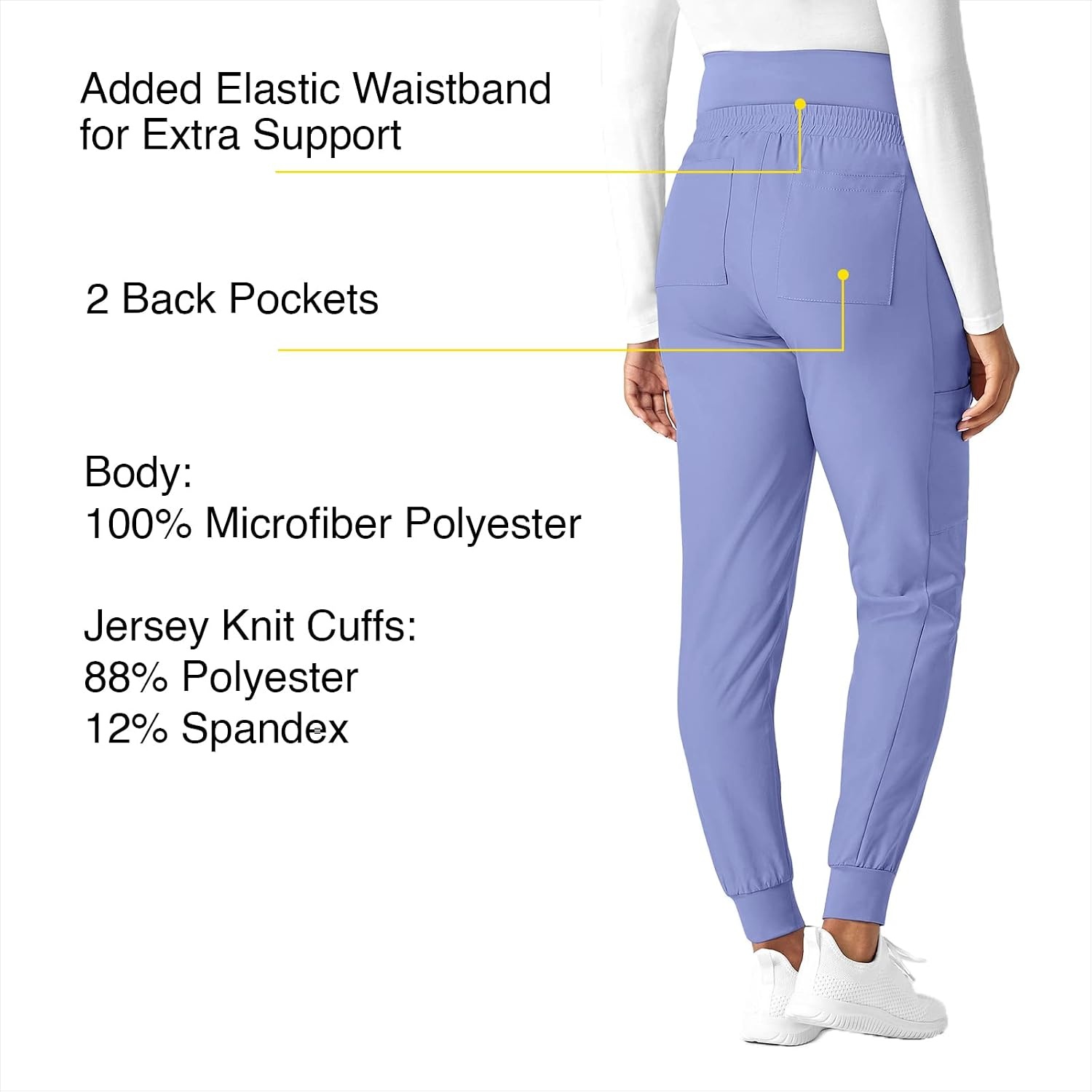 image:imageWink Scrubs for Women W123 Maternity Joggers Pants with 7 PocketsCeil Blue