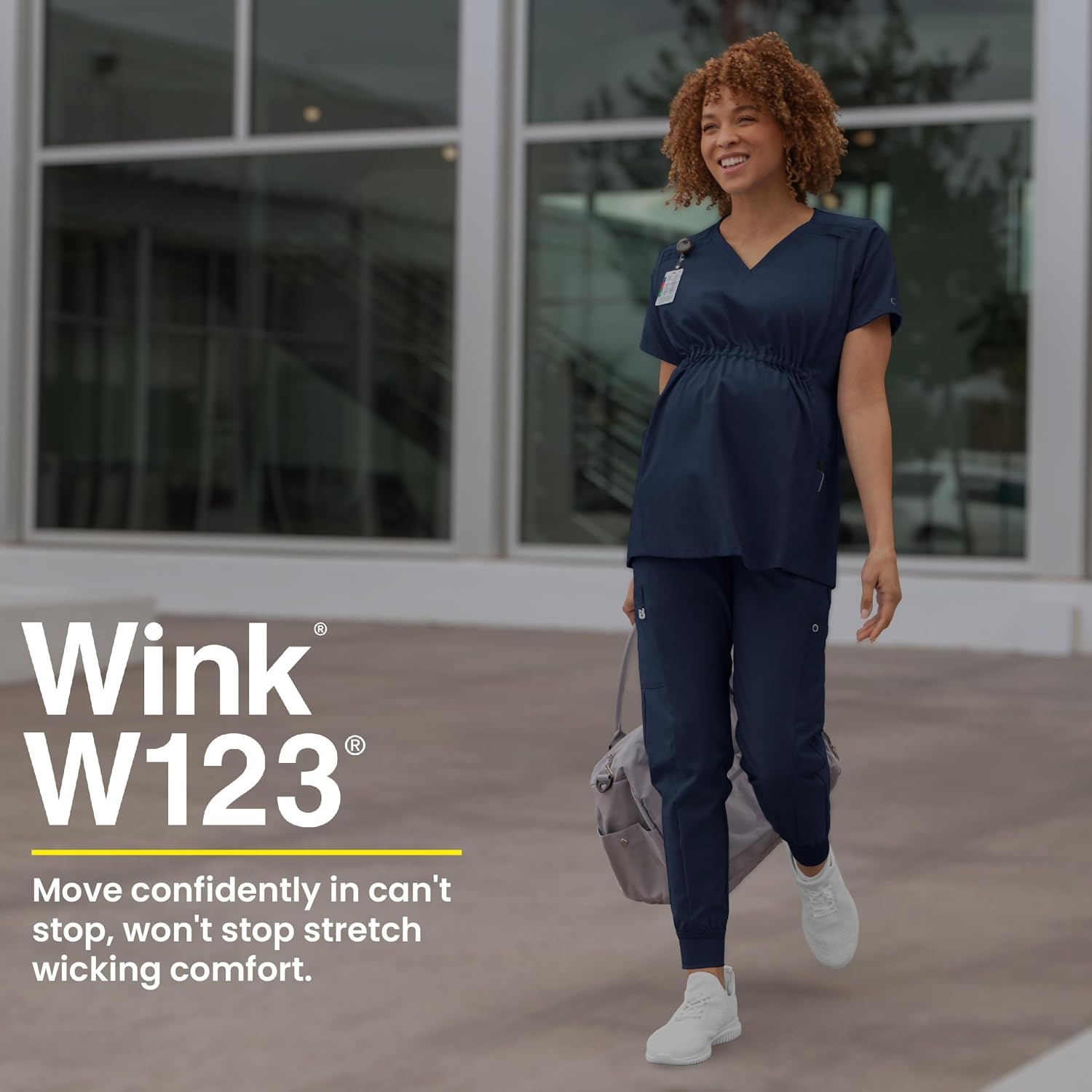 image:imageWink Scrubs for Women W123 Maternity Joggers Pants with 7 PocketsHot Pink