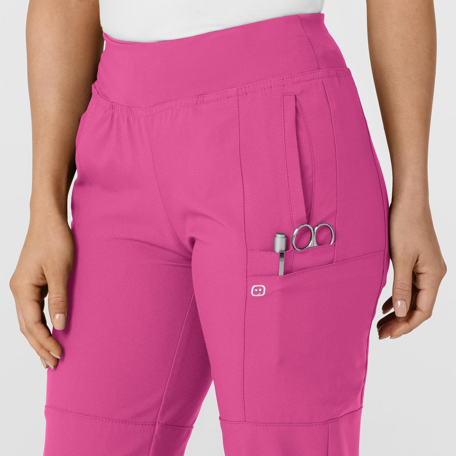 image:imageWink W123 Womens Comfort Waist Cargo Jogger Scrub PantHot Pink