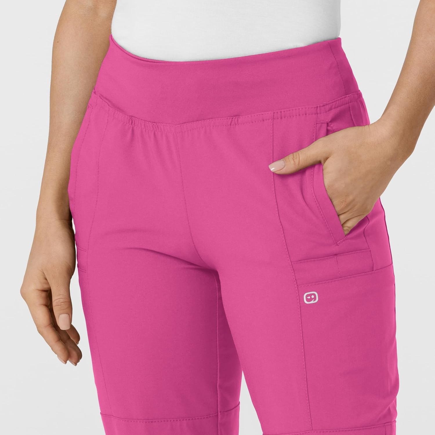 image:imageWink W123 Womens Comfort Waist Cargo Jogger Scrub PantHot Pink