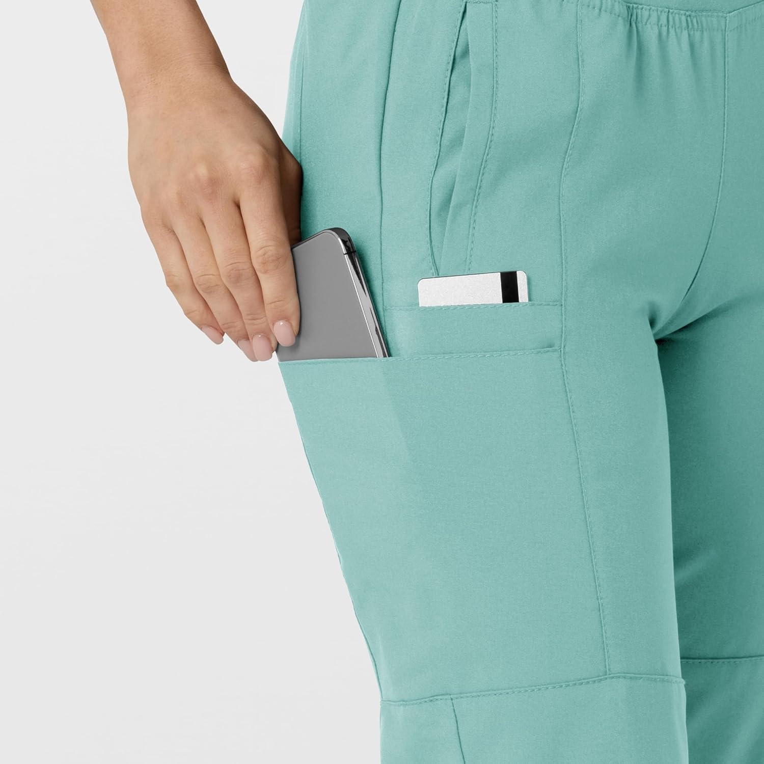 image:imageWink W123 Womens Comfort Waist Cargo Jogger Scrub PantTurquoise