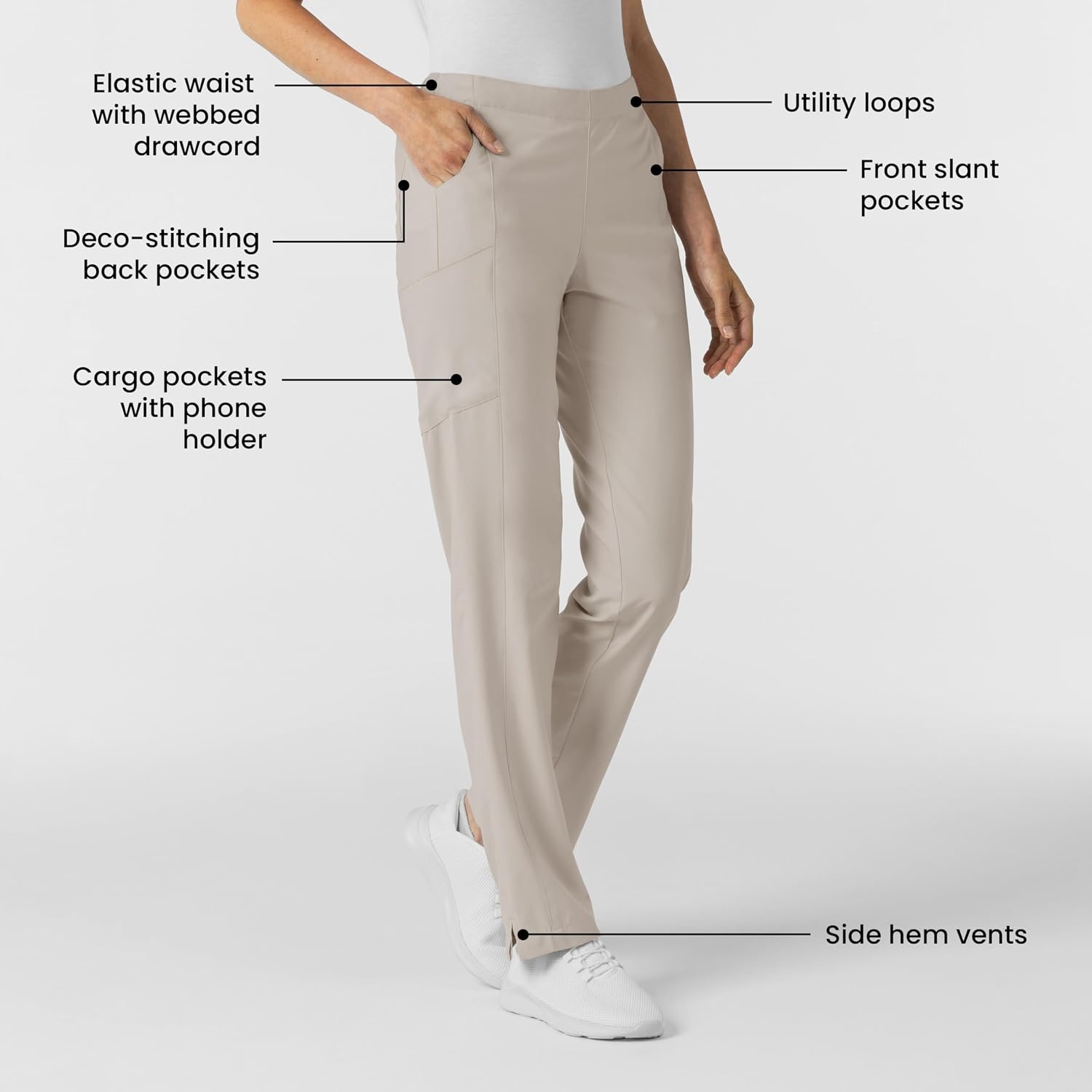 image:imageWink W123 Womens Flat Front Cargo Scrub PantCloud