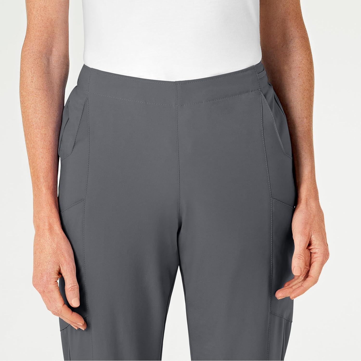 image:imageWink W123 Womens Flat Front Cargo Scrub PantPewter