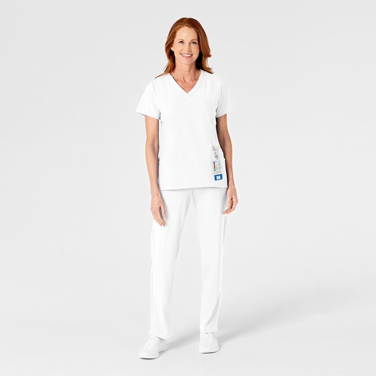 image:imageWink W123 Womens Flat Front Cargo Scrub PantWhite