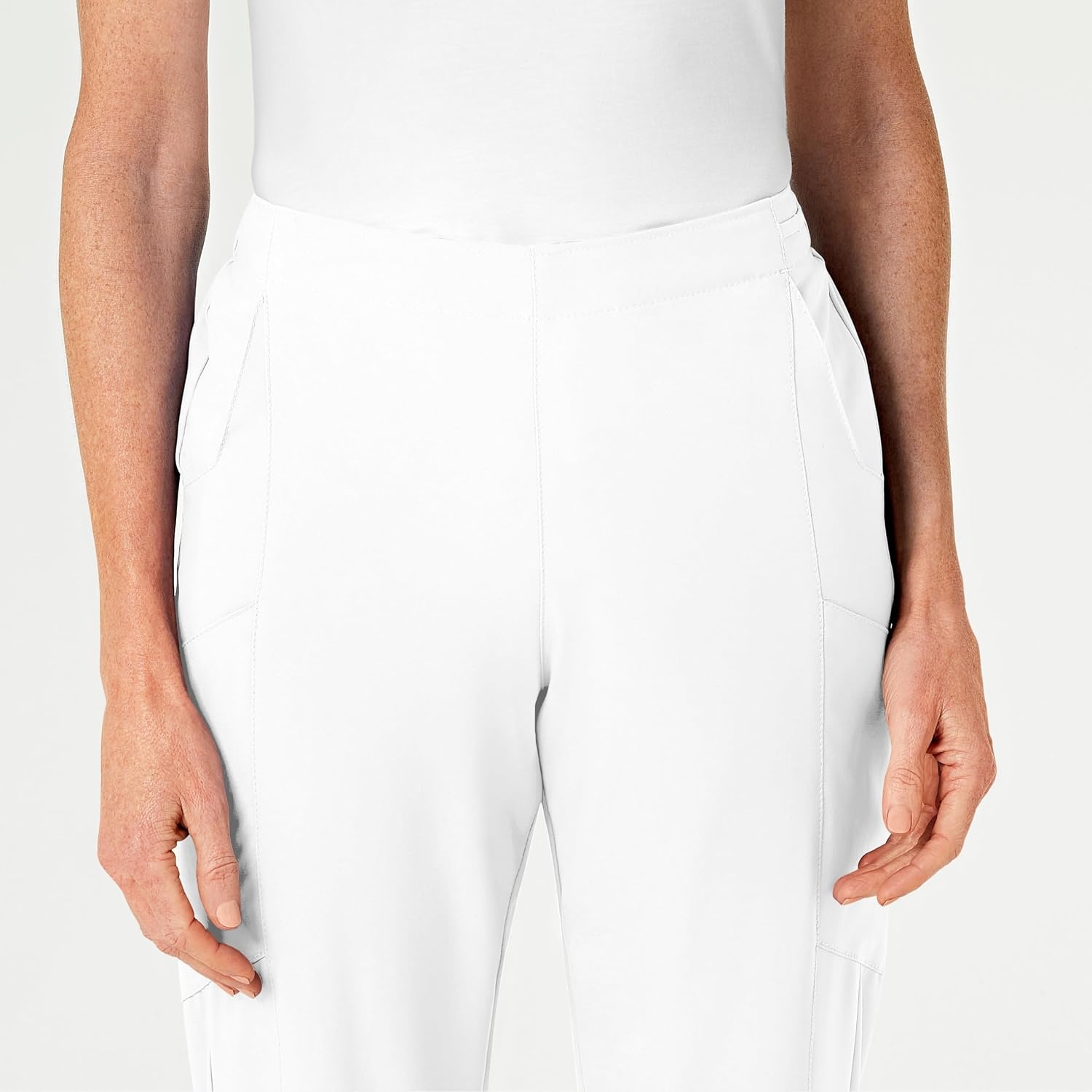 image:imageWink W123 Womens Flat Front Cargo Scrub PantWhite