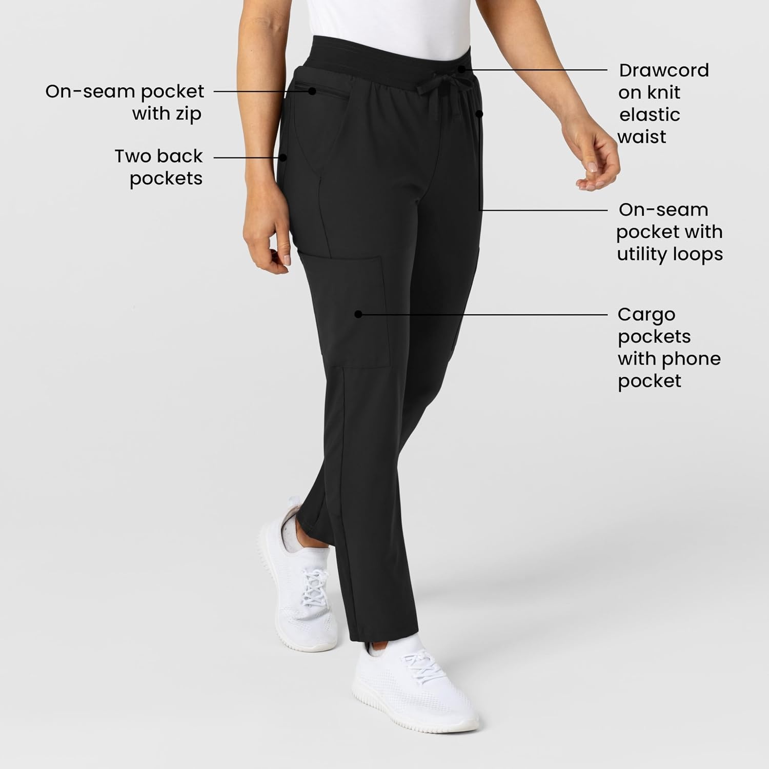 image:imageWink W123 Womens FlexnReach Track Scrub PantBlack