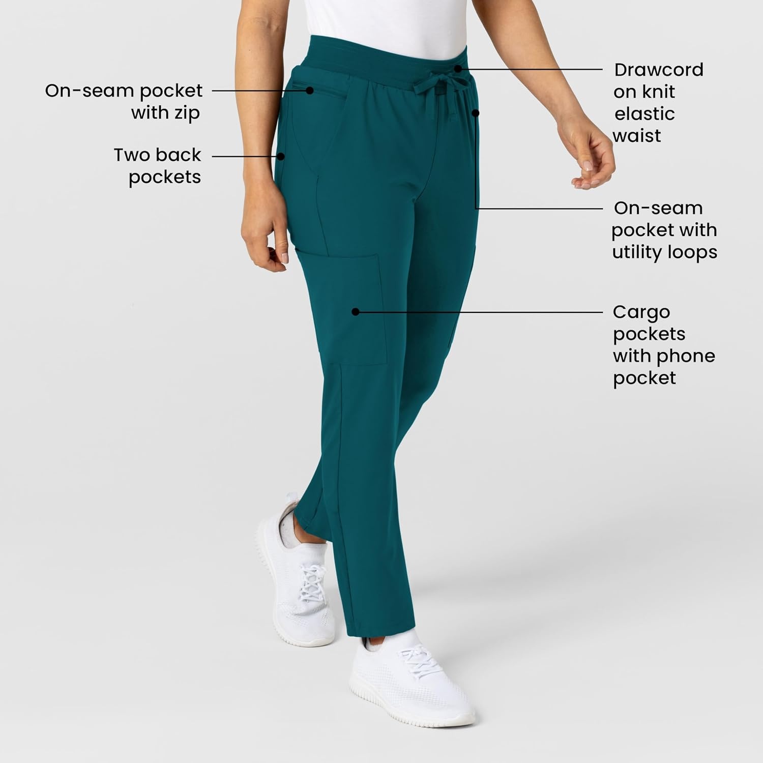 image:imageWink W123 Womens FlexnReach Track Scrub PantCaribbean