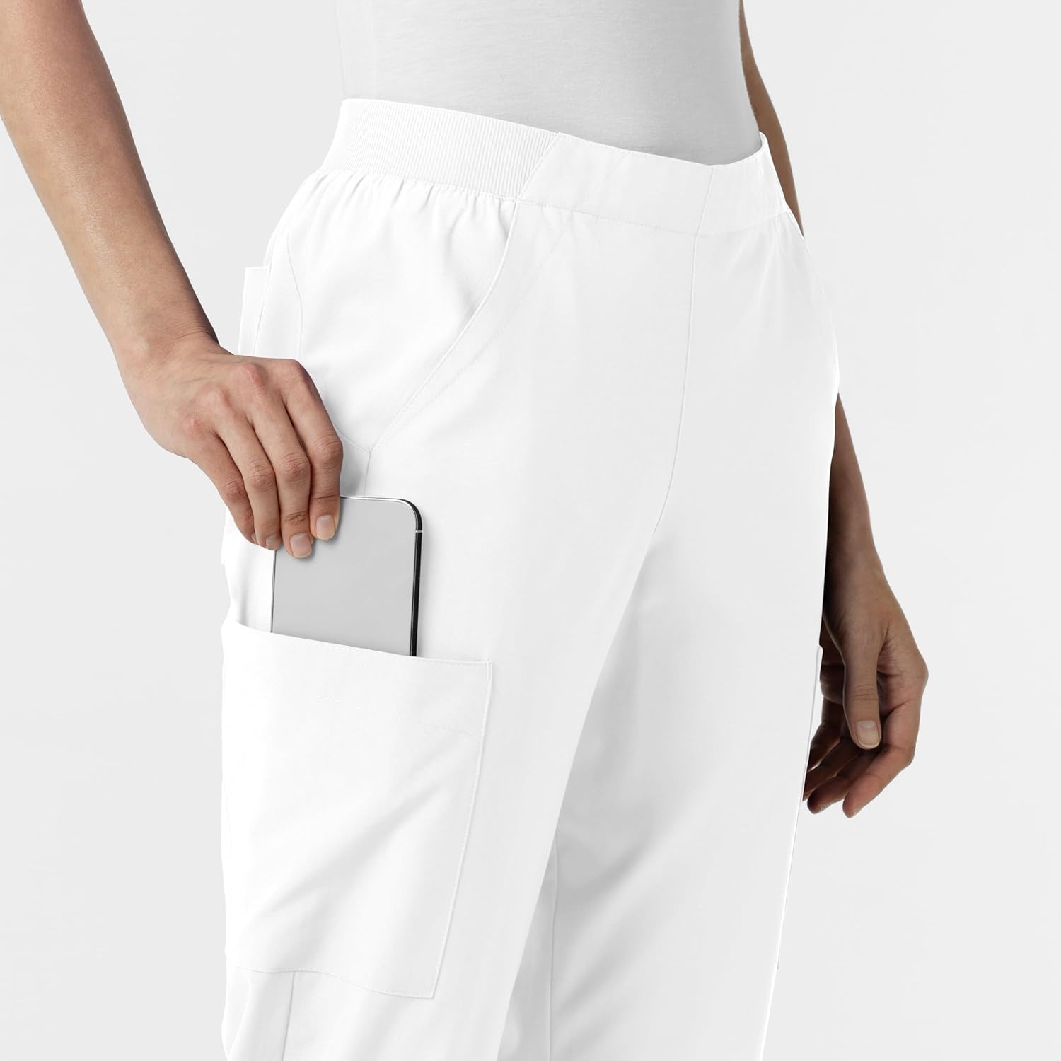 image:imageWink Womens Womens Cargo Utility Scrub PantWhite