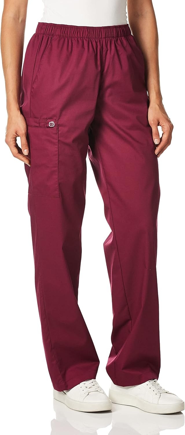 image:imageWink WonderWORK Womens PullOn Cargo Scrub Pant Wine M