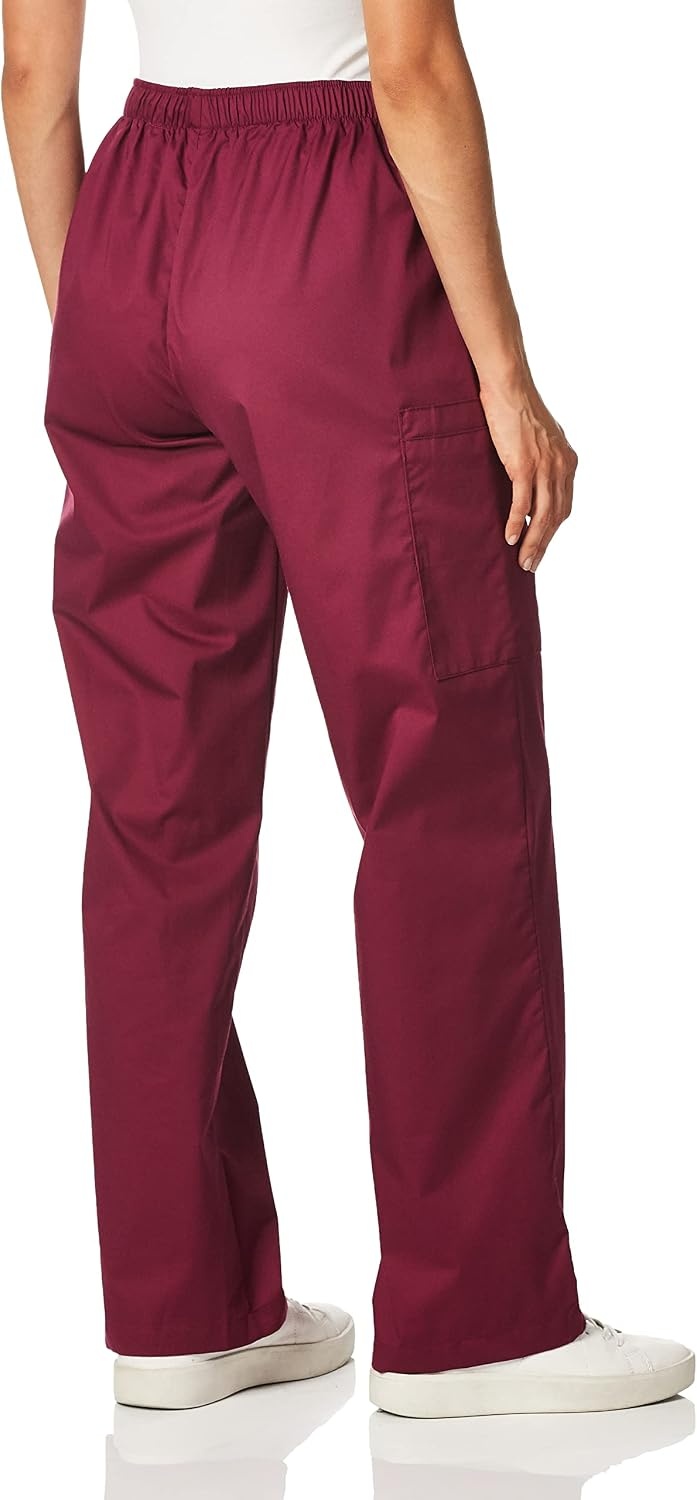 image:imageWink WonderWORK Womens PullOn Cargo Scrub Pant Wine M