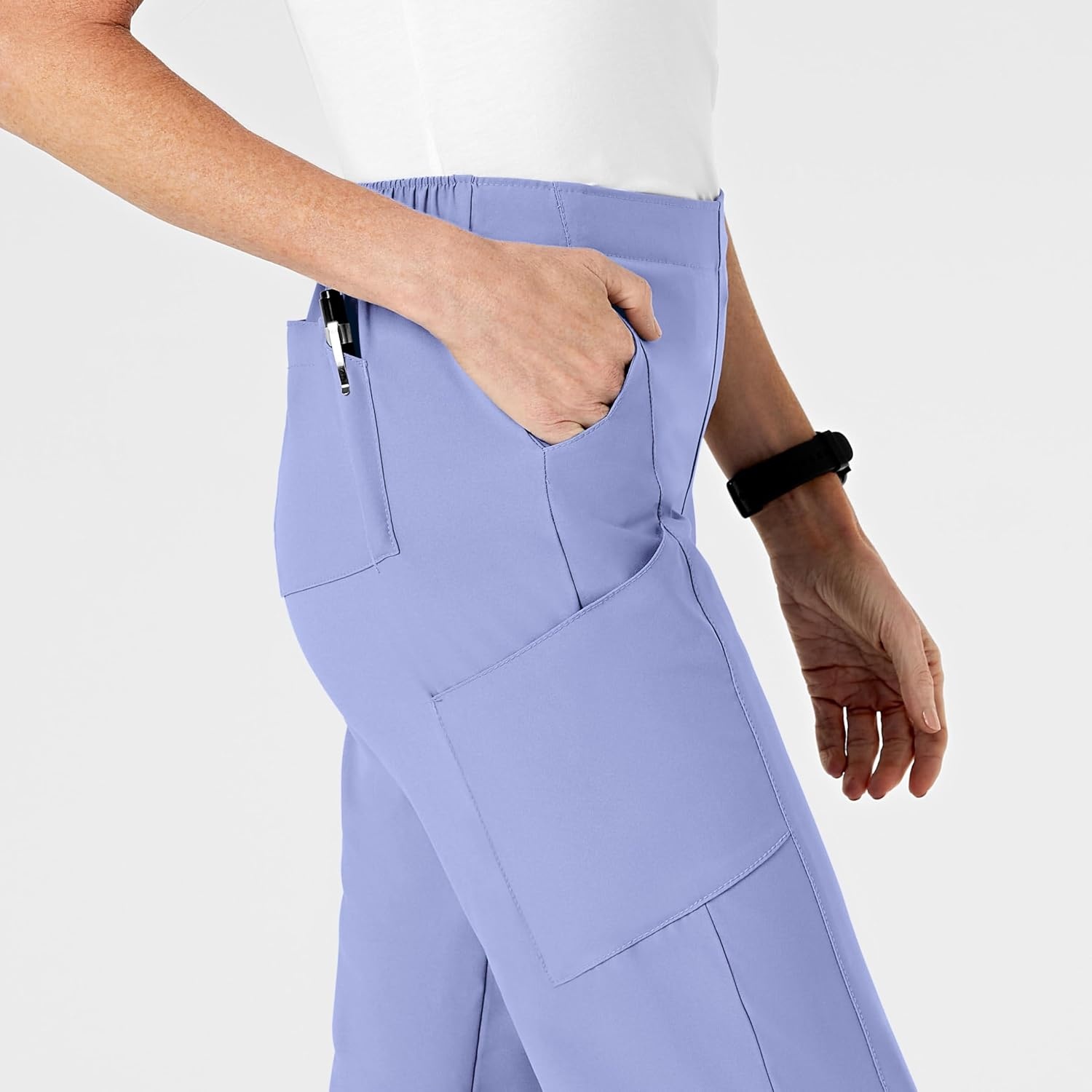 image:imageWomens Flat Front Cargo PantCeil Blue