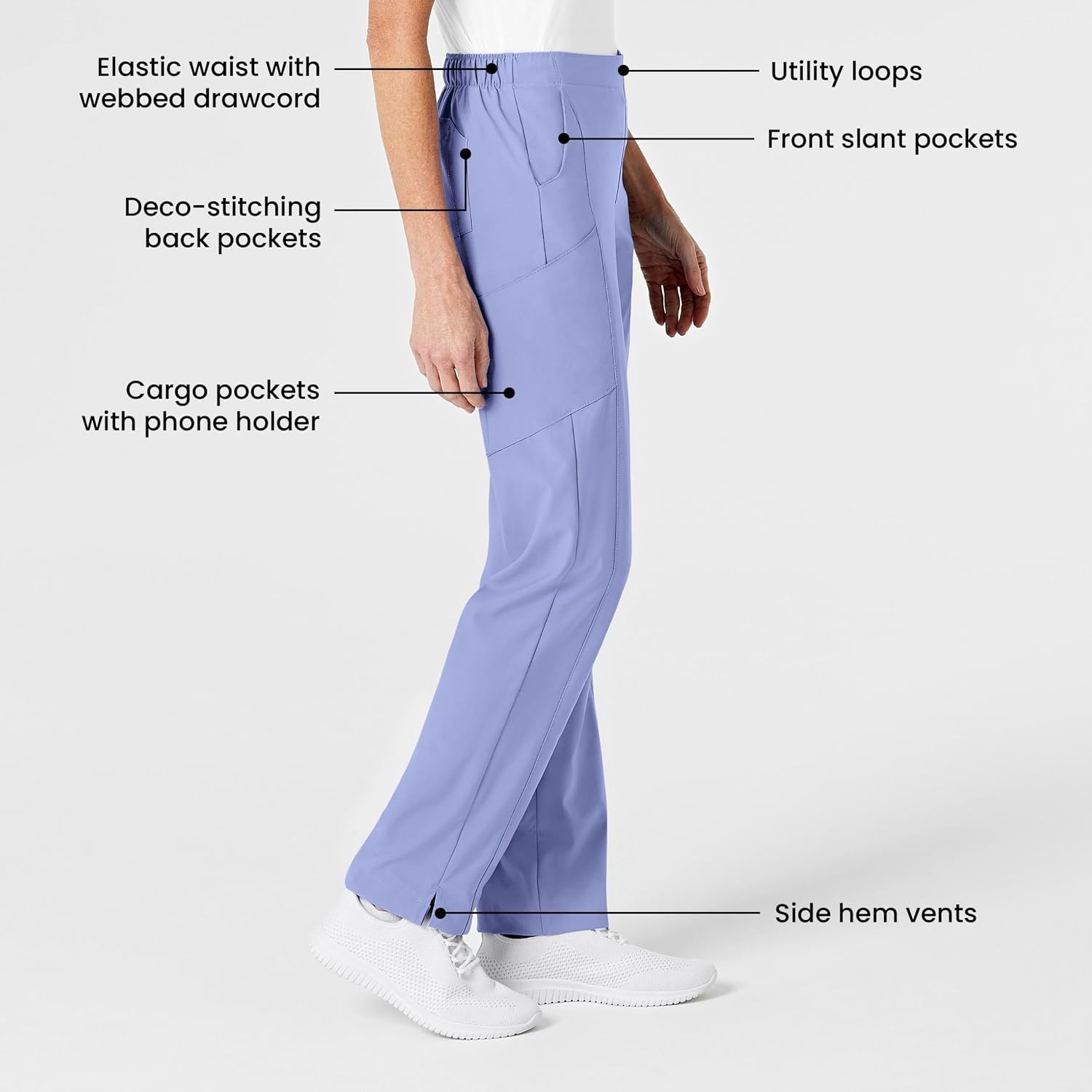 image:imageWomens Flat Front Cargo PantCeil Blue