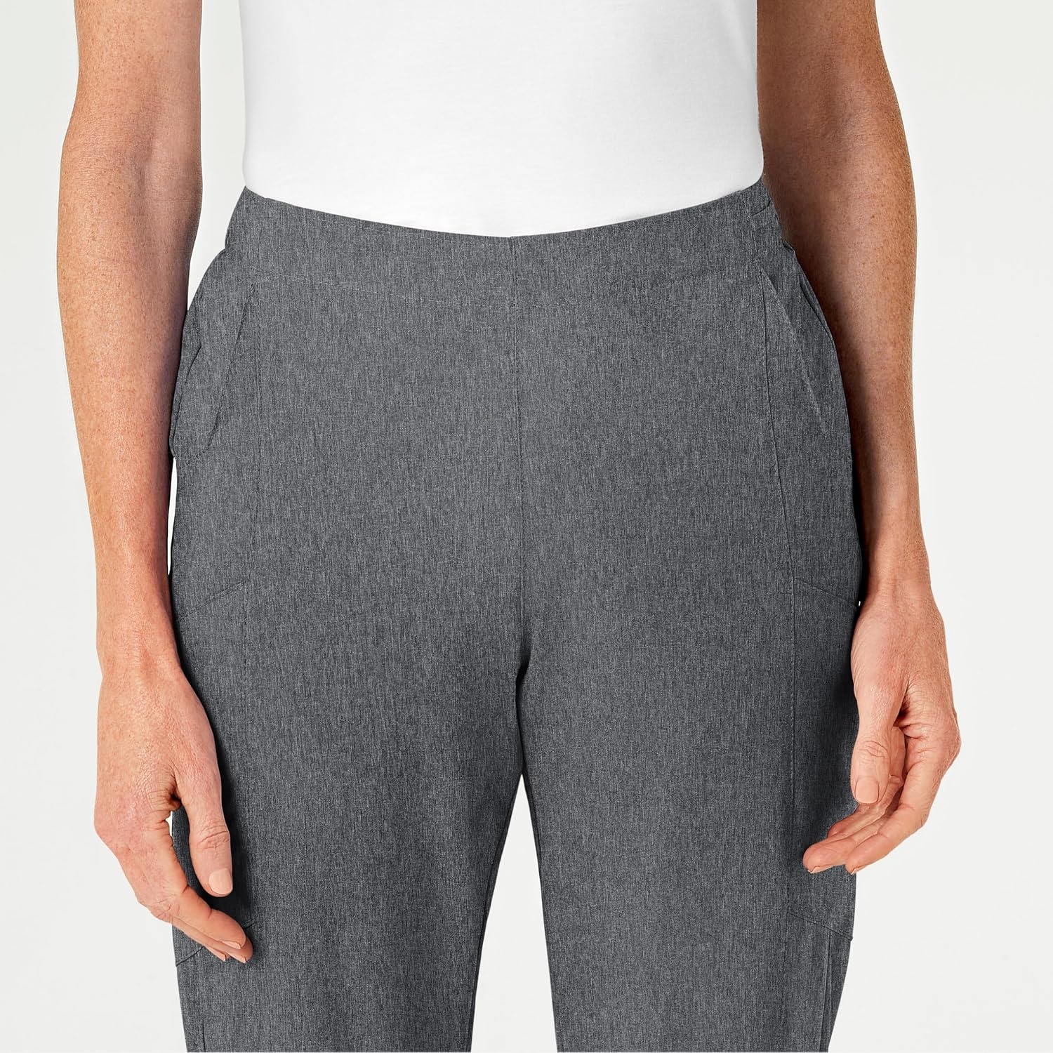 image:imageWomens Flat Front Cargo PantCharcoal Heather