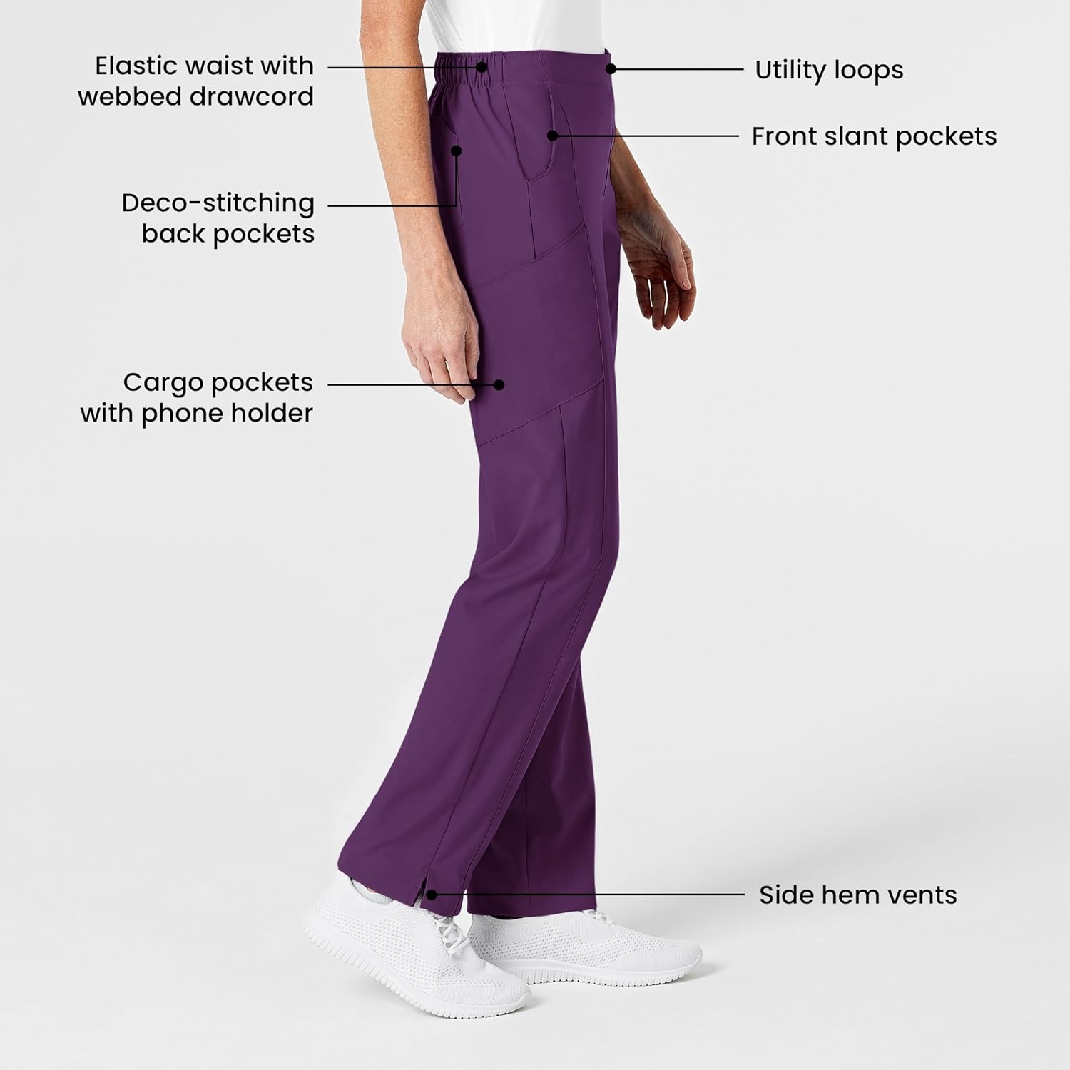image:imageWomens Flat Front Cargo PantEggplant