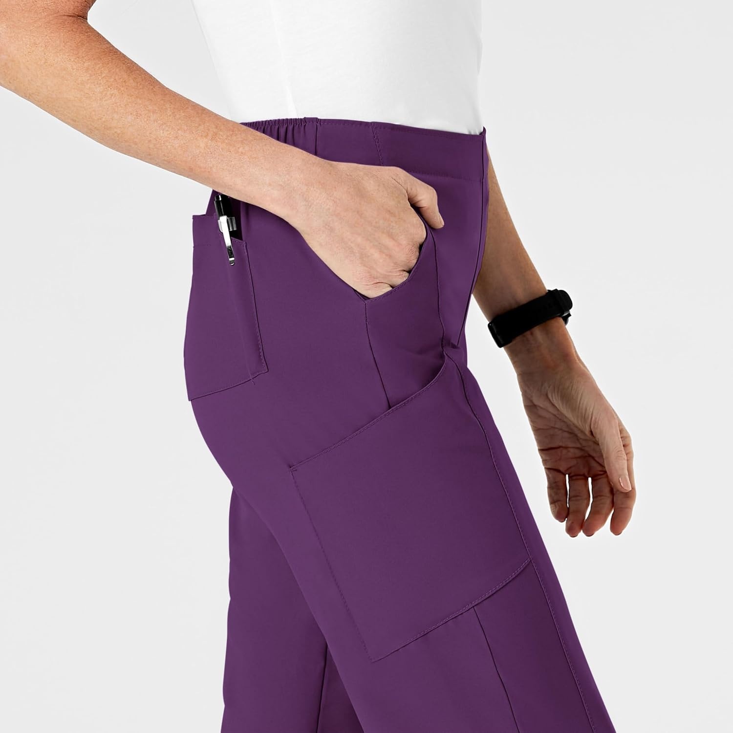 image:imageWomens Flat Front Cargo PantEggplant
