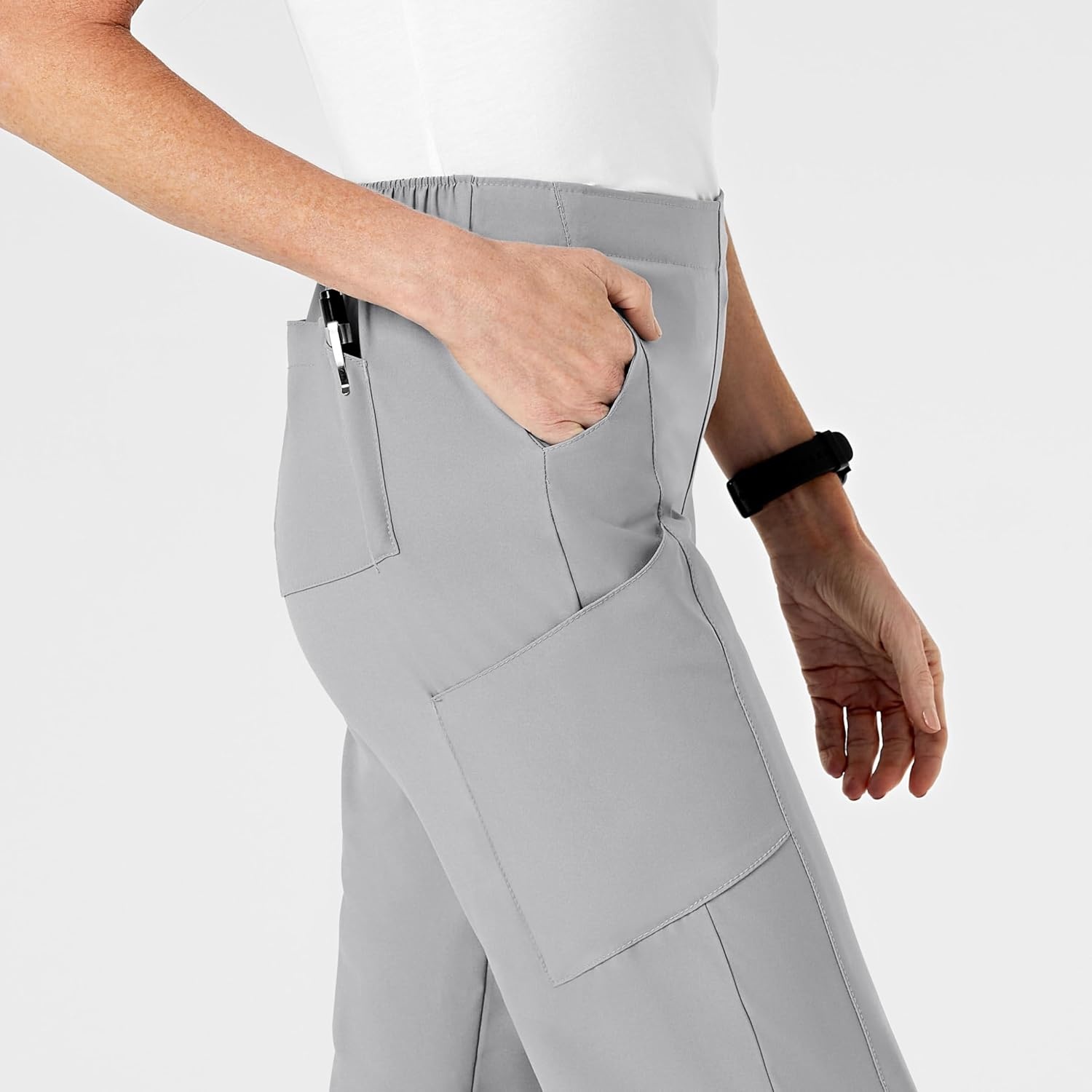 image:imageWomens Flat Front Cargo PantGrey