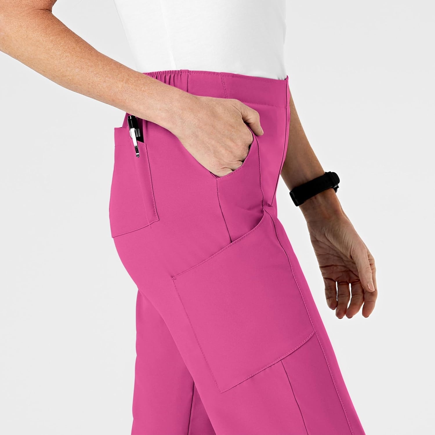image:imageWomens Flat Front Cargo PantHot Pink